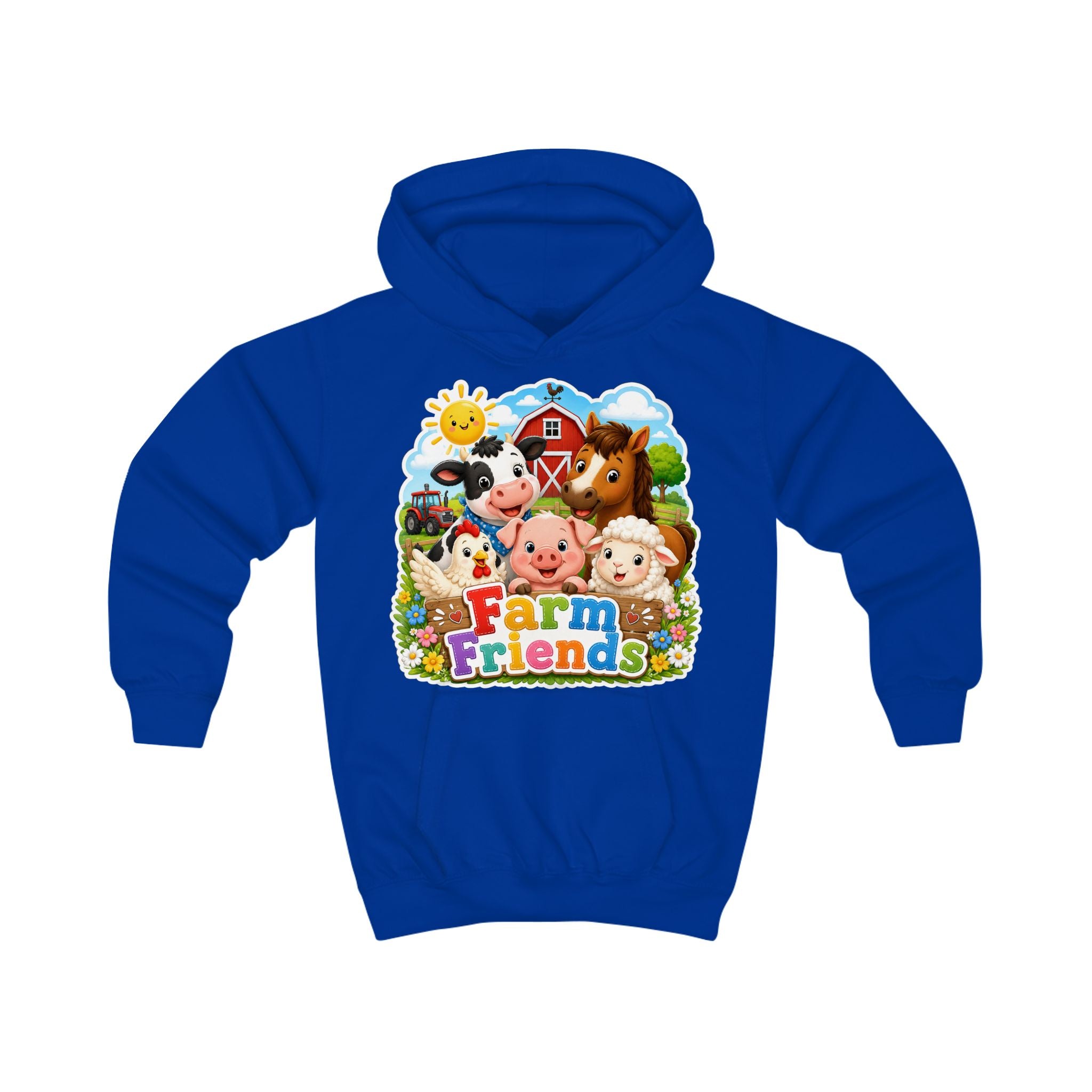 Kids Hoodie — Cute "Farm Friends" Animal Graphic Pullover for Toddlers & Children