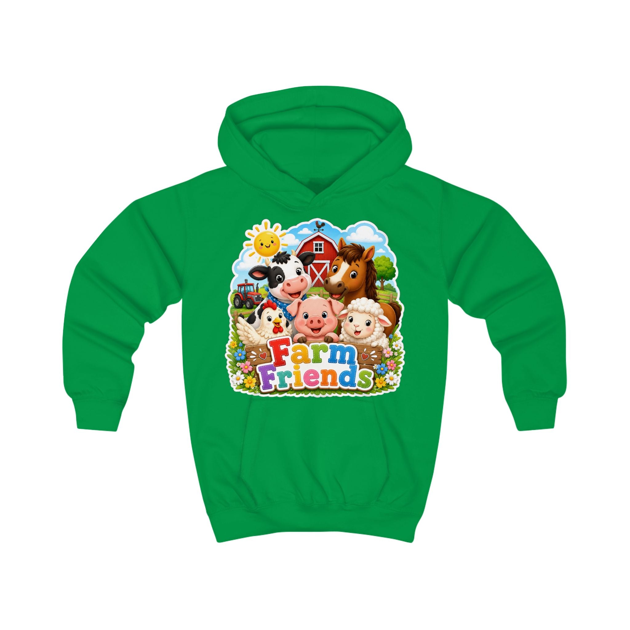 Kids Hoodie — Cute "Farm Friends" Animal Graphic Pullover for Toddlers & Children
