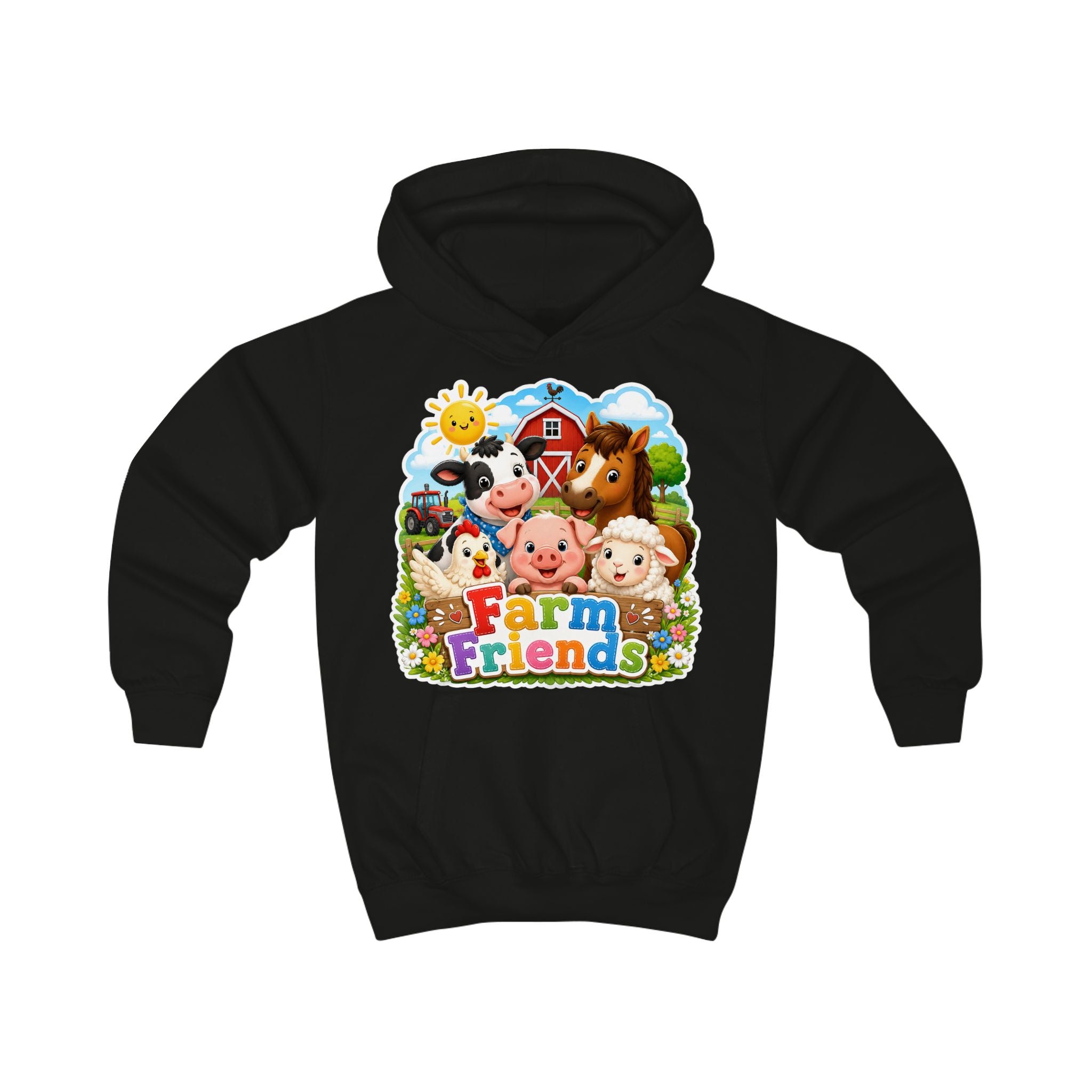 Kids Hoodie — Cute "Farm Friends" Animal Graphic Pullover for Toddlers & Children