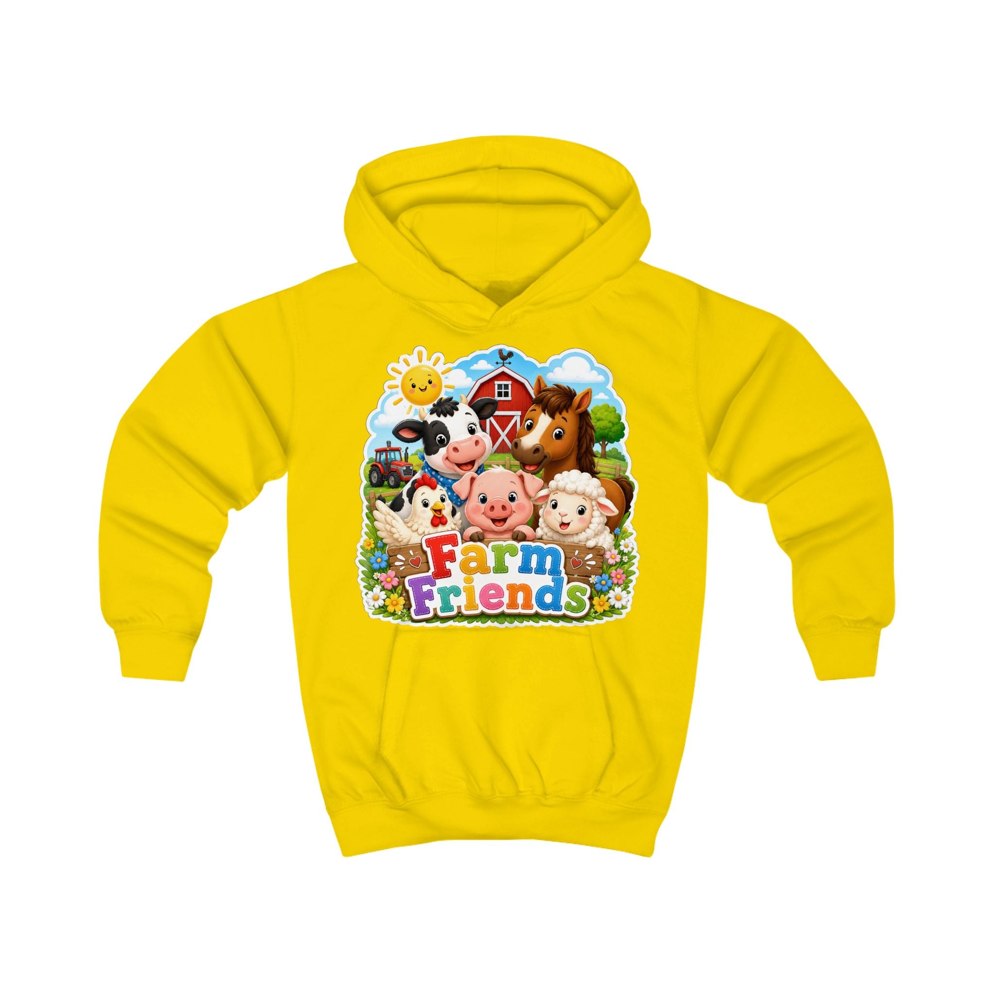 Kids Hoodie — Cute "Farm Friends" Animal Graphic Pullover for Toddlers & Children