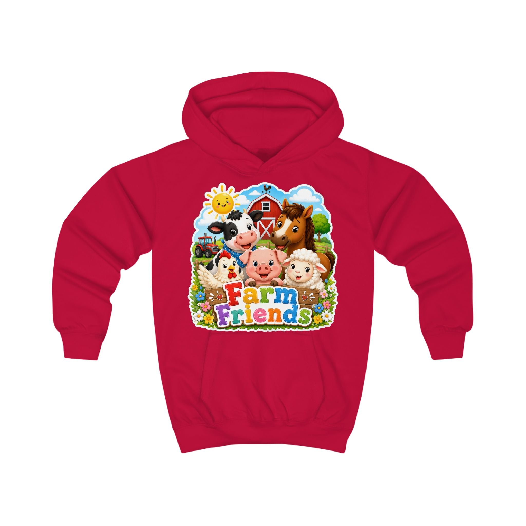 Kids Hoodie — Cute "Farm Friends" Animal Graphic Pullover for Toddlers & Children