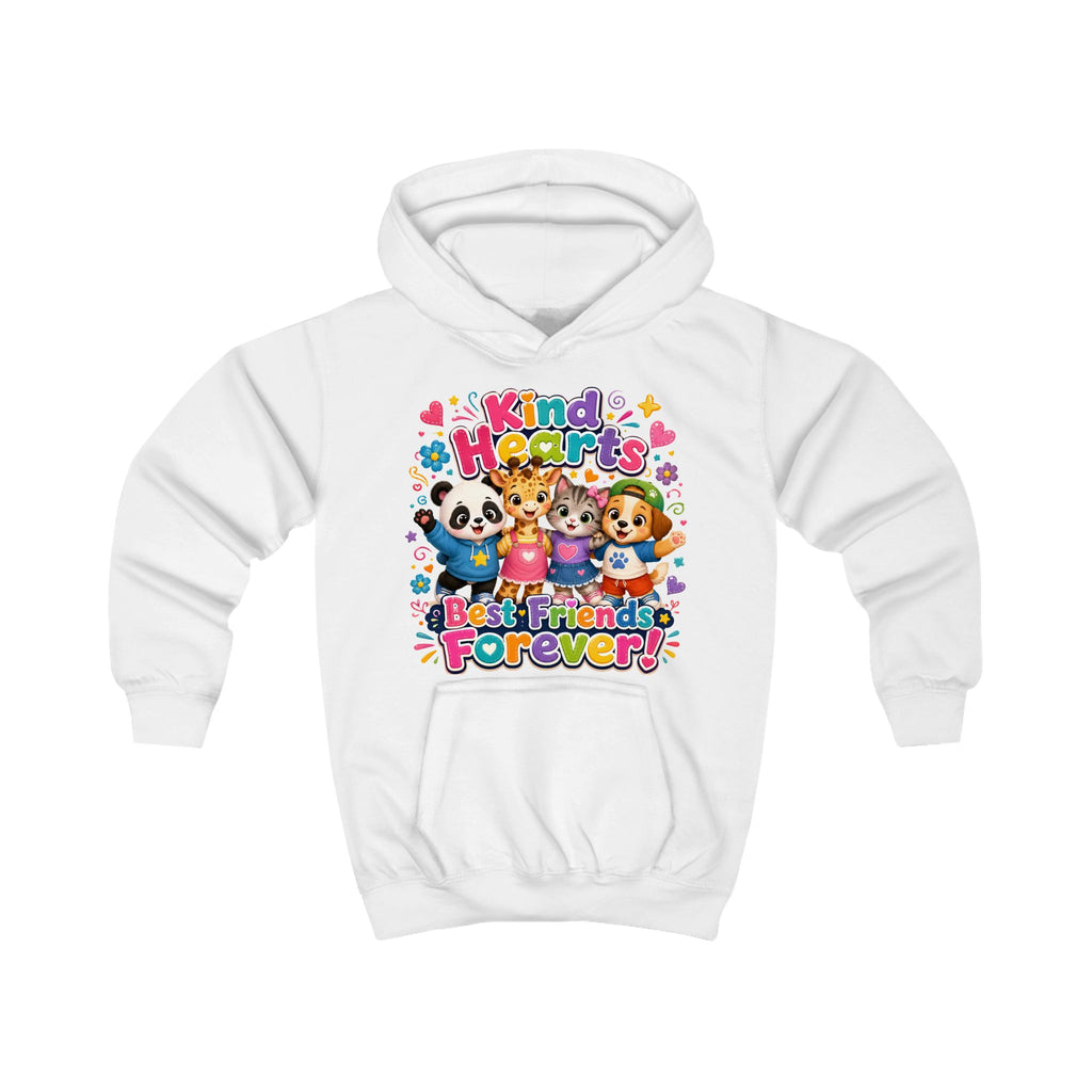 Kids Hoodie - "Kind Hearts Best Friends Forever" Cute Animal Friendship Hoodie
