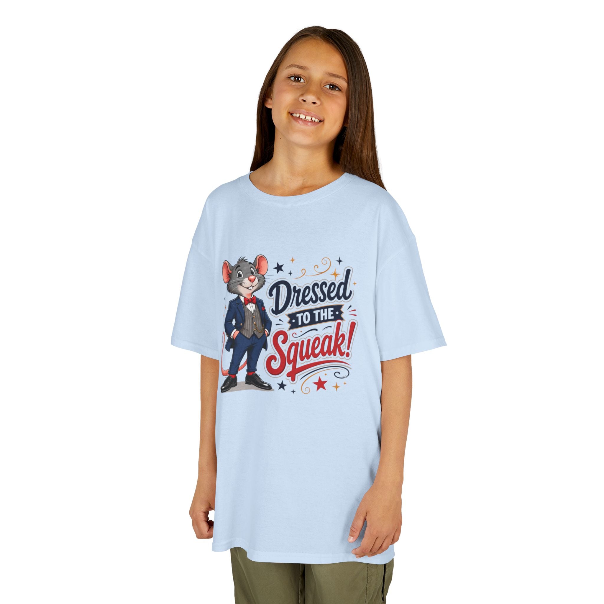 Kids Tee — "Dressed to the Squeak" Cartoon Mouse Graphic