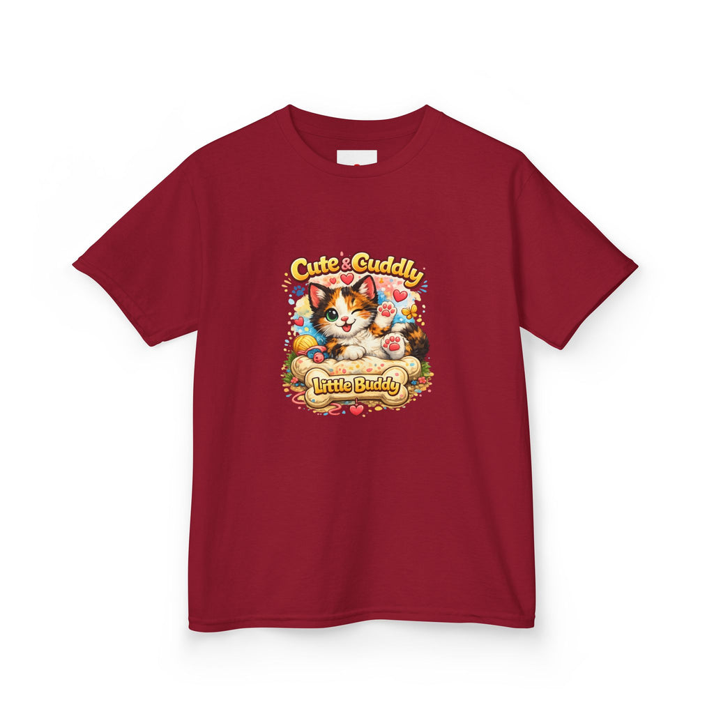 Kids T-Shirt — "Cute & Cuddly Little Buddy" Cat Graphic Tee