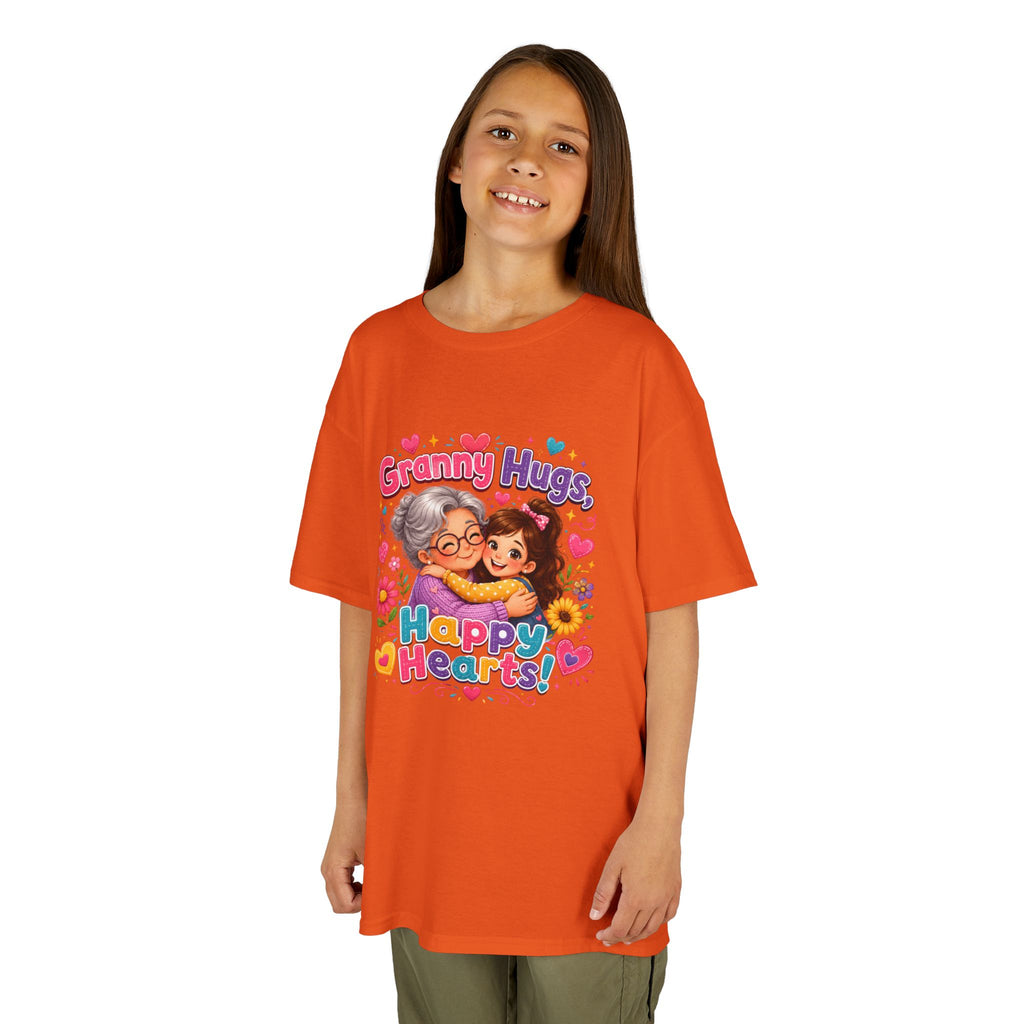 Granny Hugs Happy Hearts Tee | Grandma Grandchild Cute Illustration