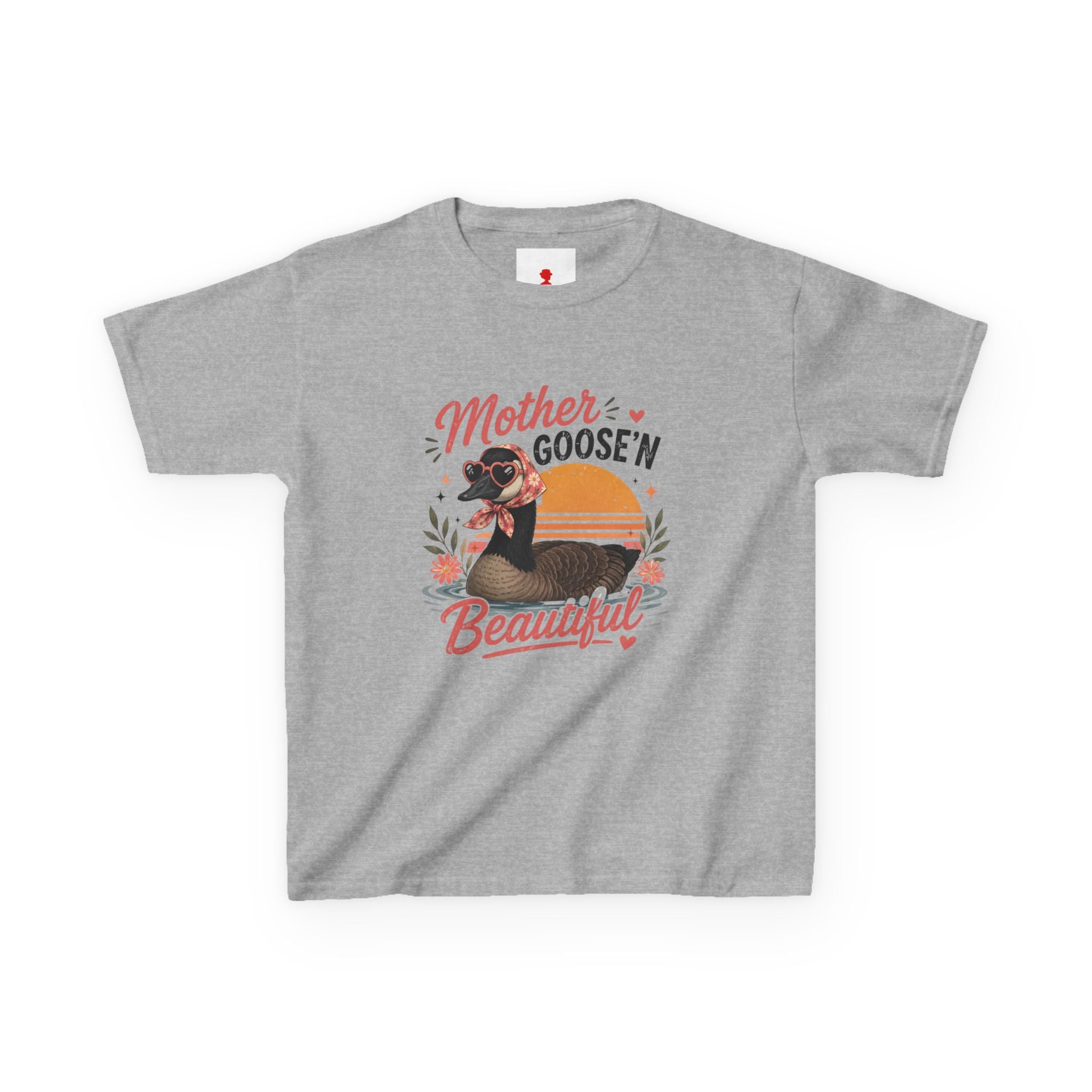 Kids Tee — "Mother Goose'n Beautiful" Cute Vintage Goose Graphic