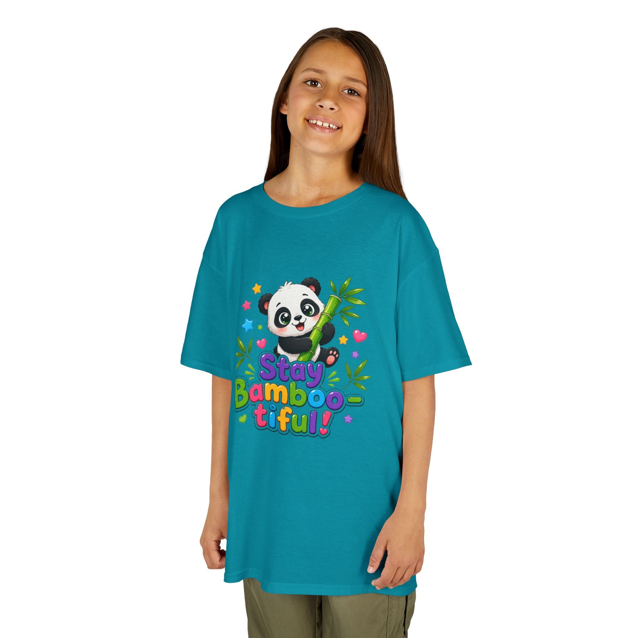 Kids Panda 'Stay Bambootiful!' T-Shirt — Cute Bamboo Forest Tee for Boys & Girls