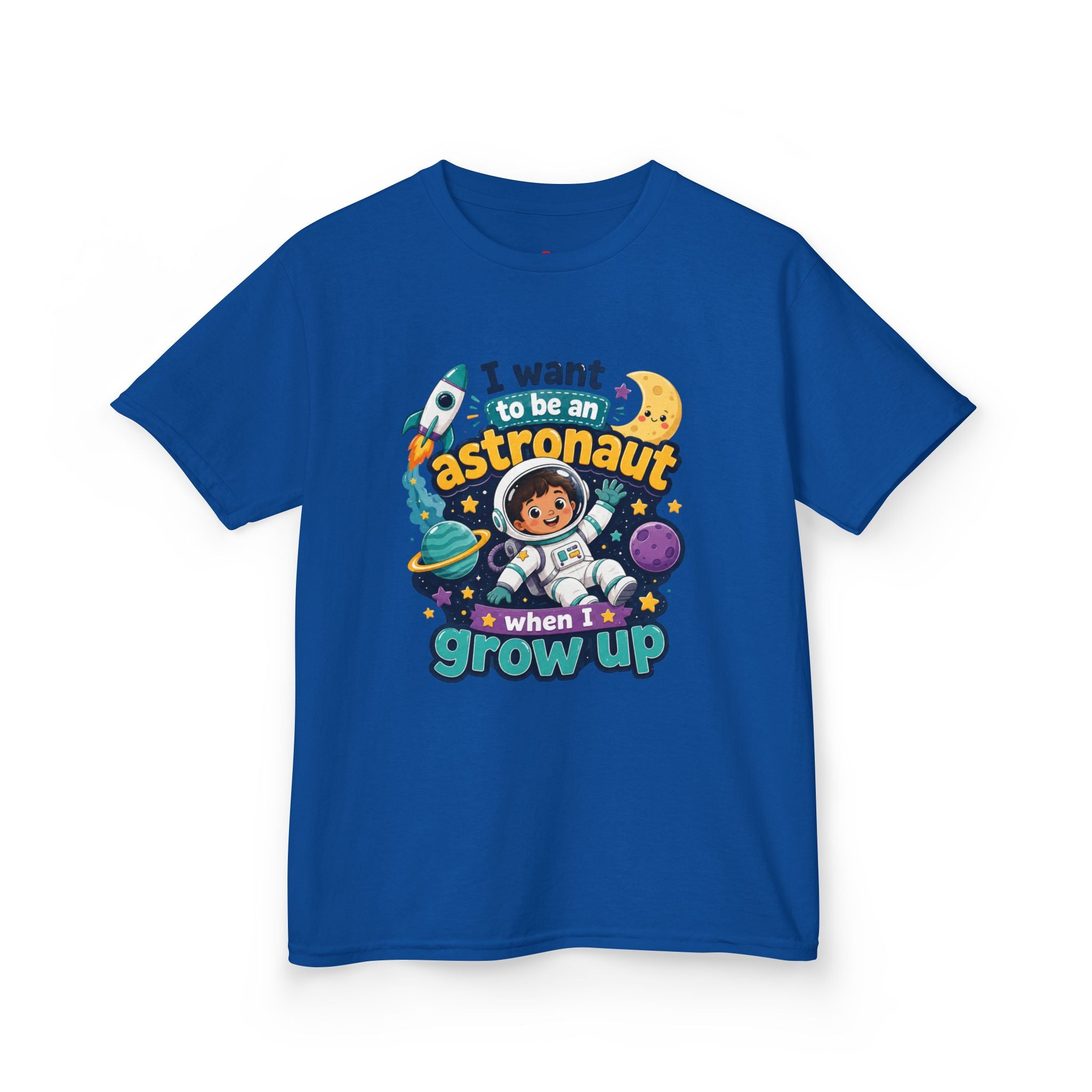 Kids Astronaut T-Shirt — "I Want to Be an Astronaut When I Grow Up" Space Tee