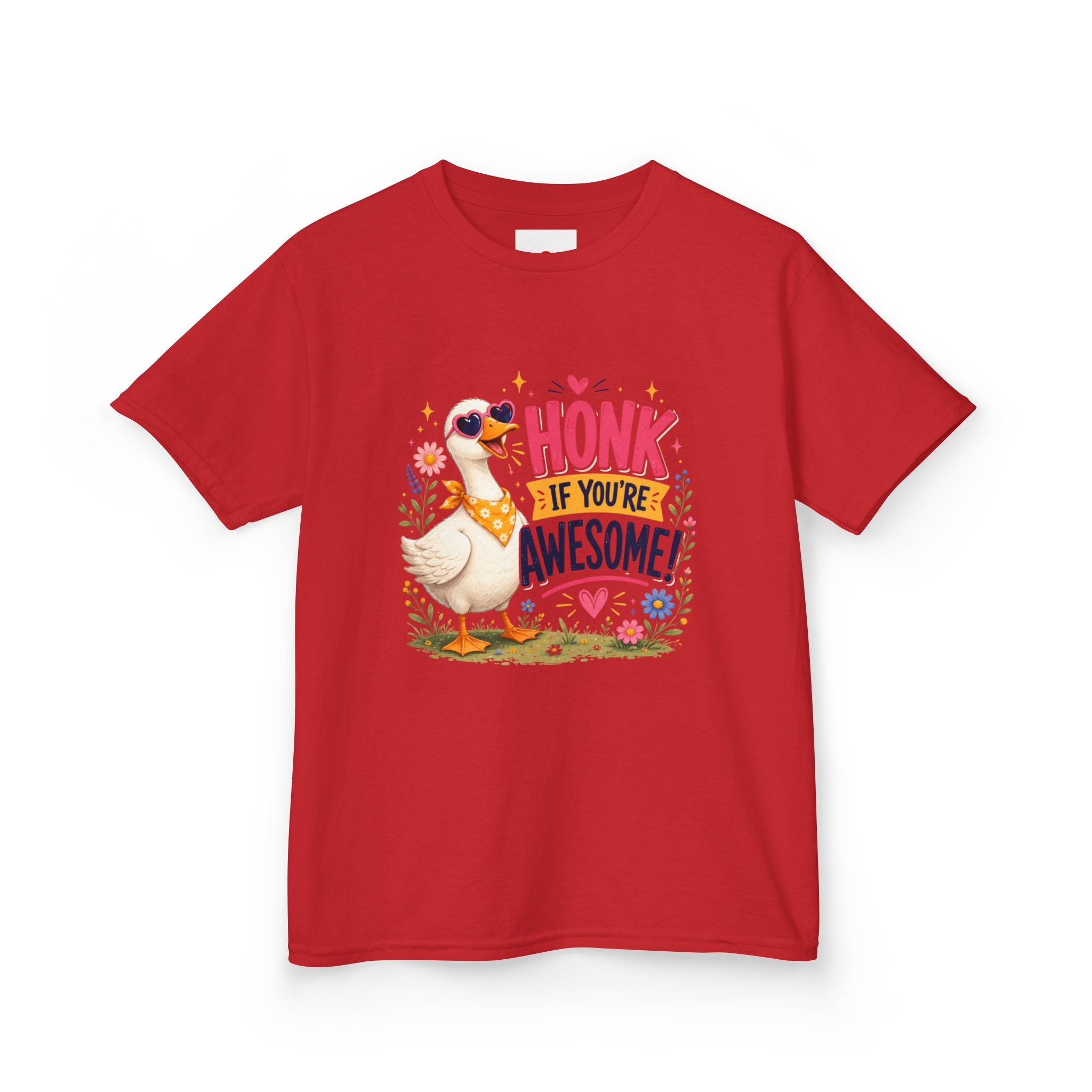Kids Tee — "Honk If You're Awesome!" Cute Goose Graphic Shirt