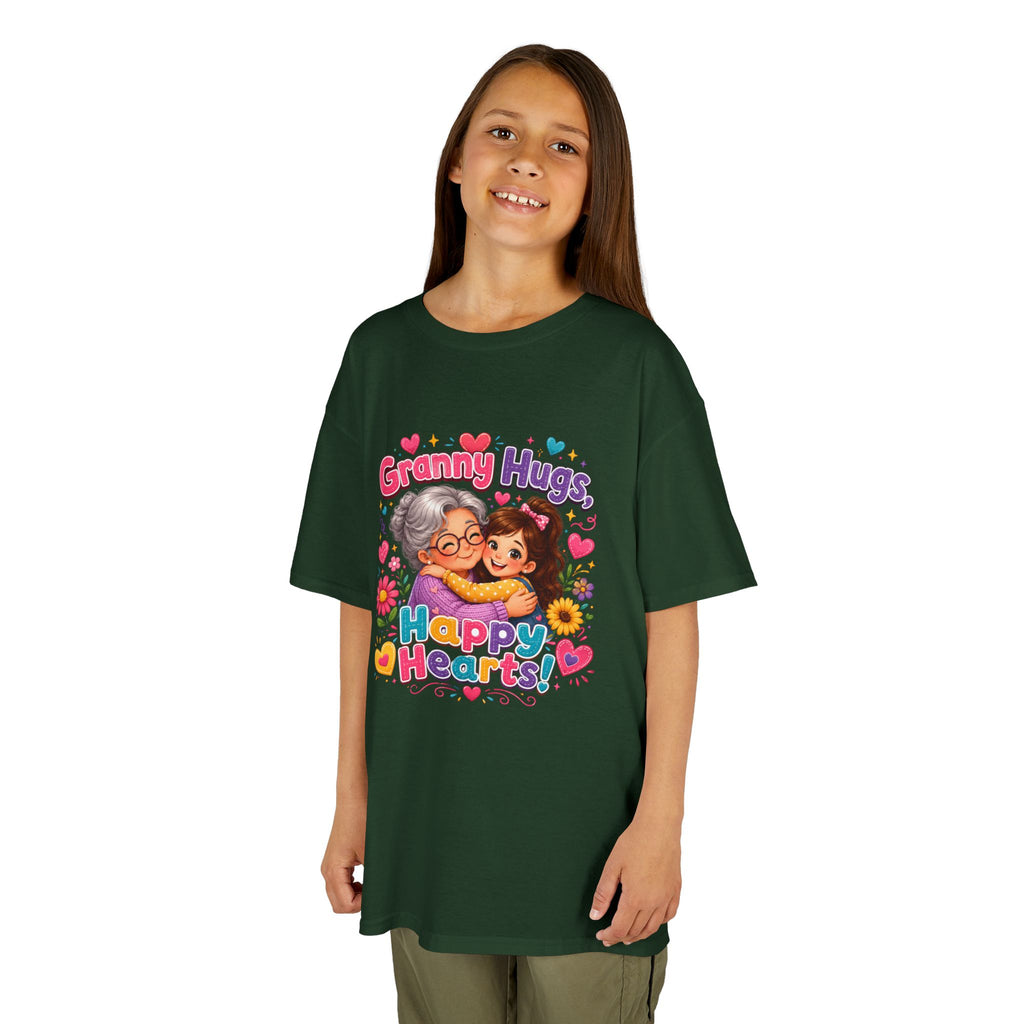 Granny Hugs Happy Hearts Tee | Grandma Grandchild Cute Illustration