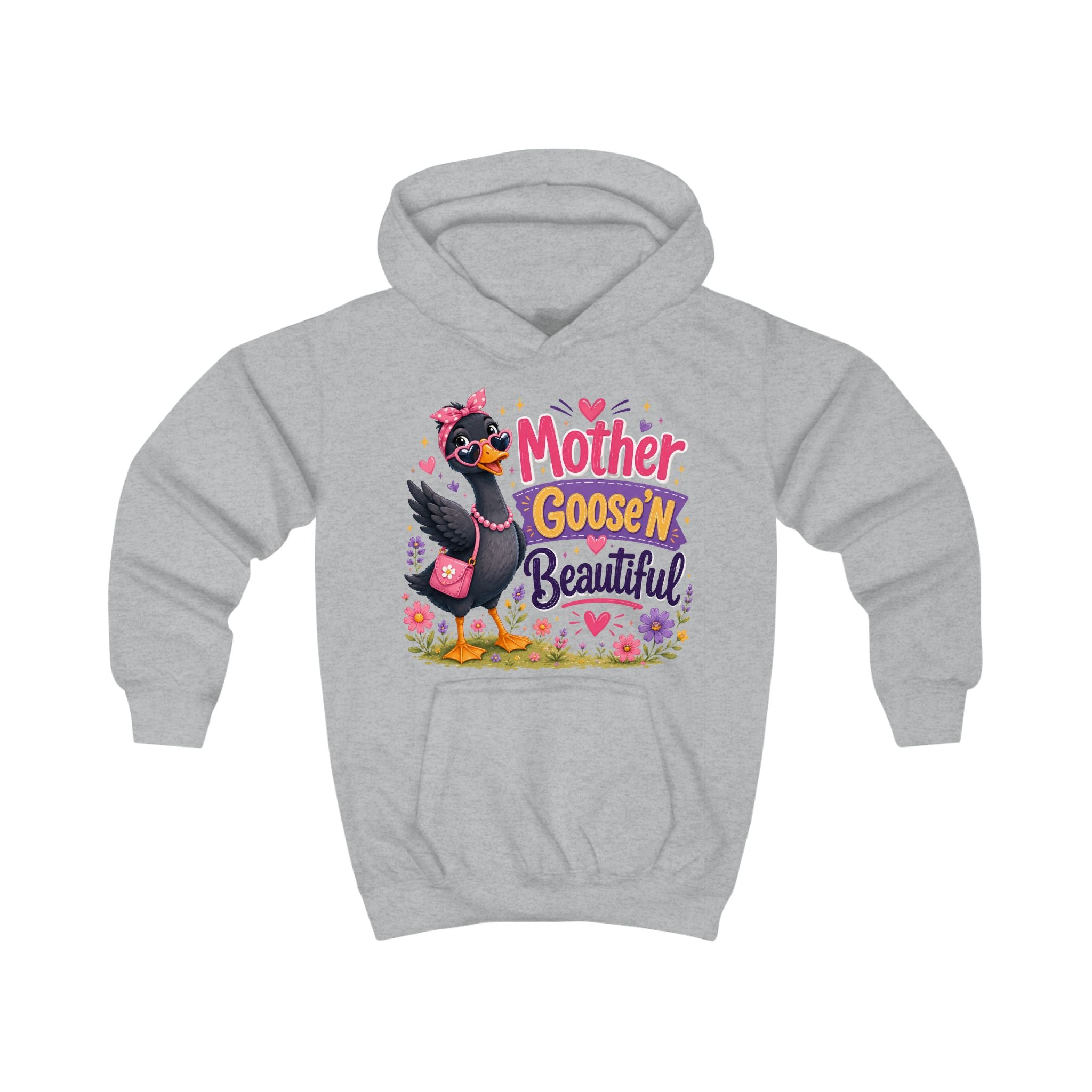 Mother Goose'n Beautiful Kids Hoodie — Cute Nursery Rhyme Goose Graphic Pullover