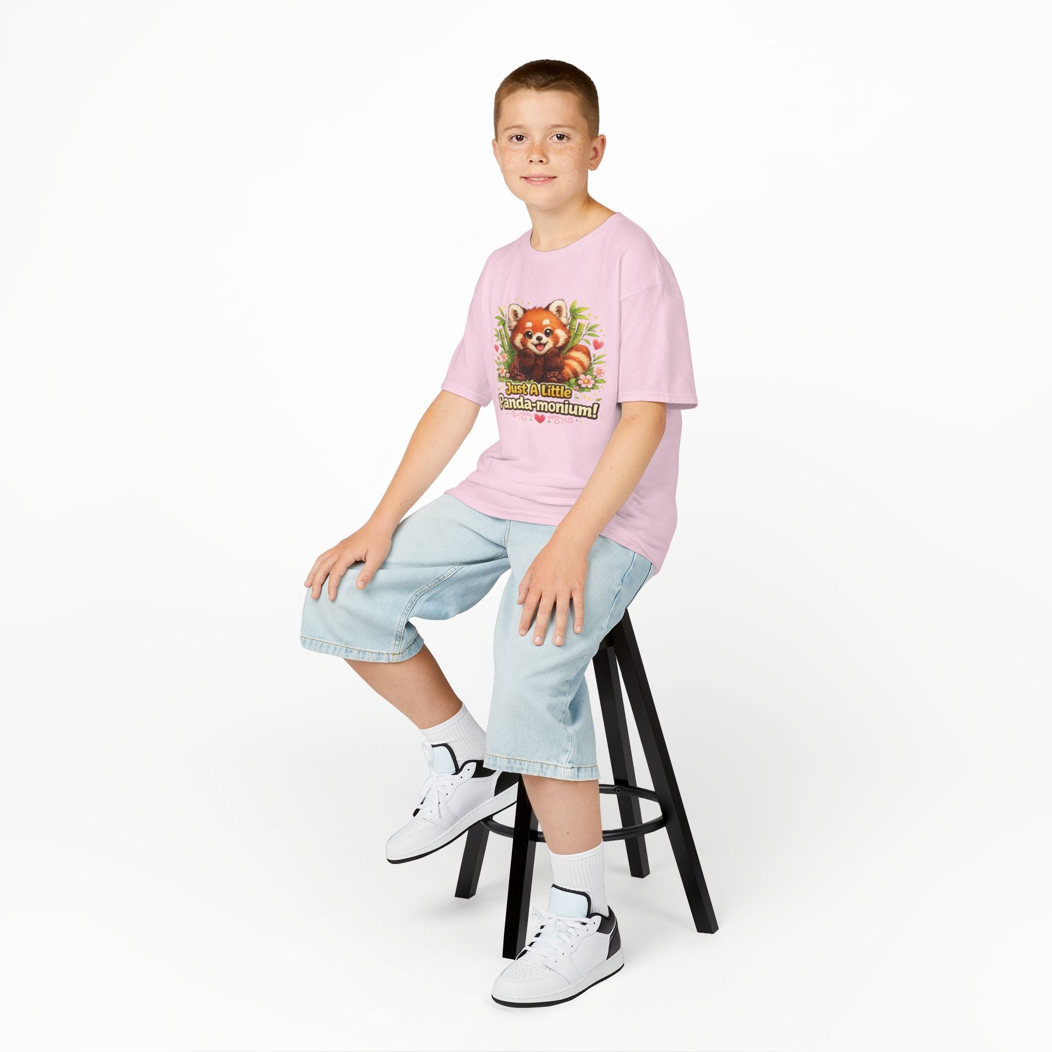 Red Panda Illustration Kids T-Shirt | "Just A Little Panda-monium"