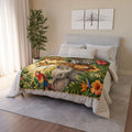 Safari Animal Friends Blanket | Jungle Lion Giraffe Elephant Zebra Monkey Parrot