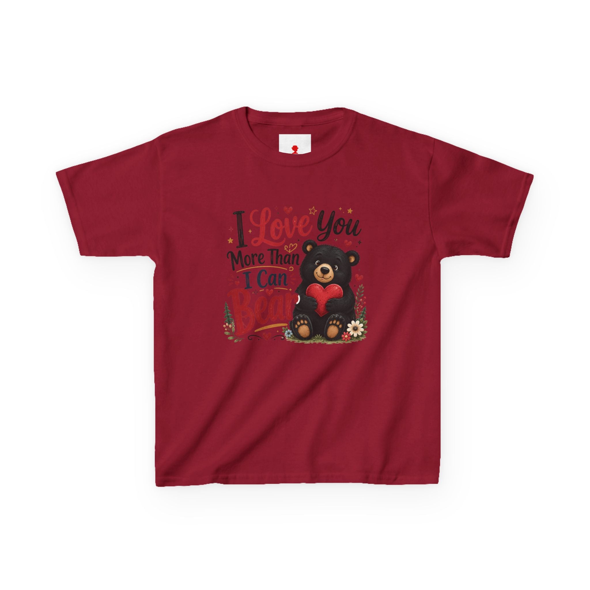 Kids T-Shirt - "I Love You More Than I Can Bear" Cute Bear Valentine Tee