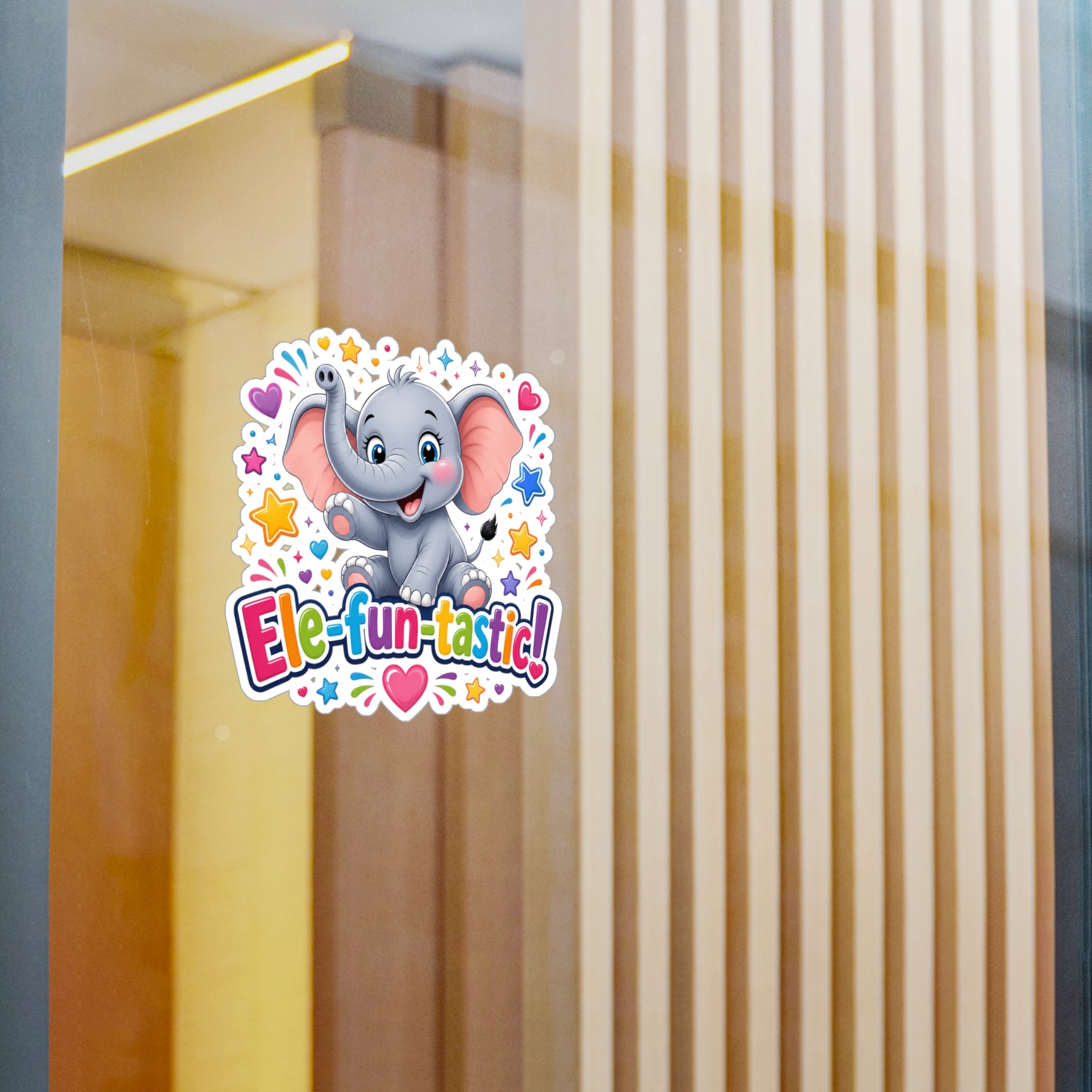 Ele-fun-tastic! Cute Baby Elephant Kiss-Cut Vinyl Sticker