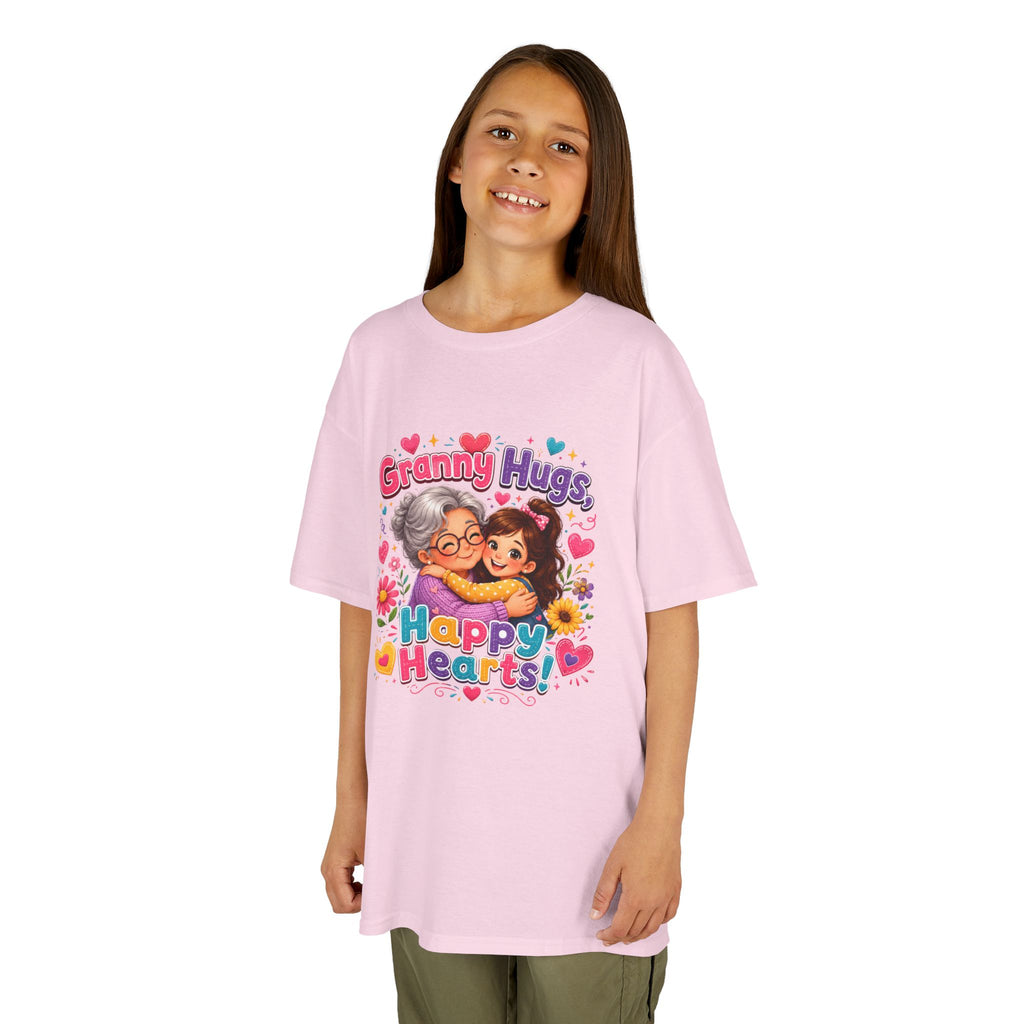 Granny Hugs Happy Hearts Tee | Grandma Grandchild Cute Illustration
