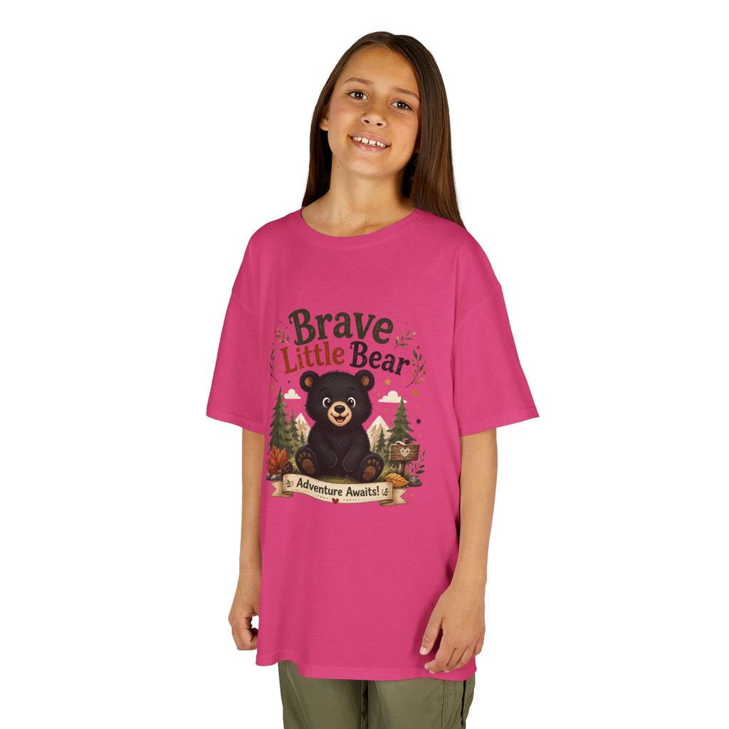 Kids Tee — "Brave Little Bear" Adventure Graphic Shirt