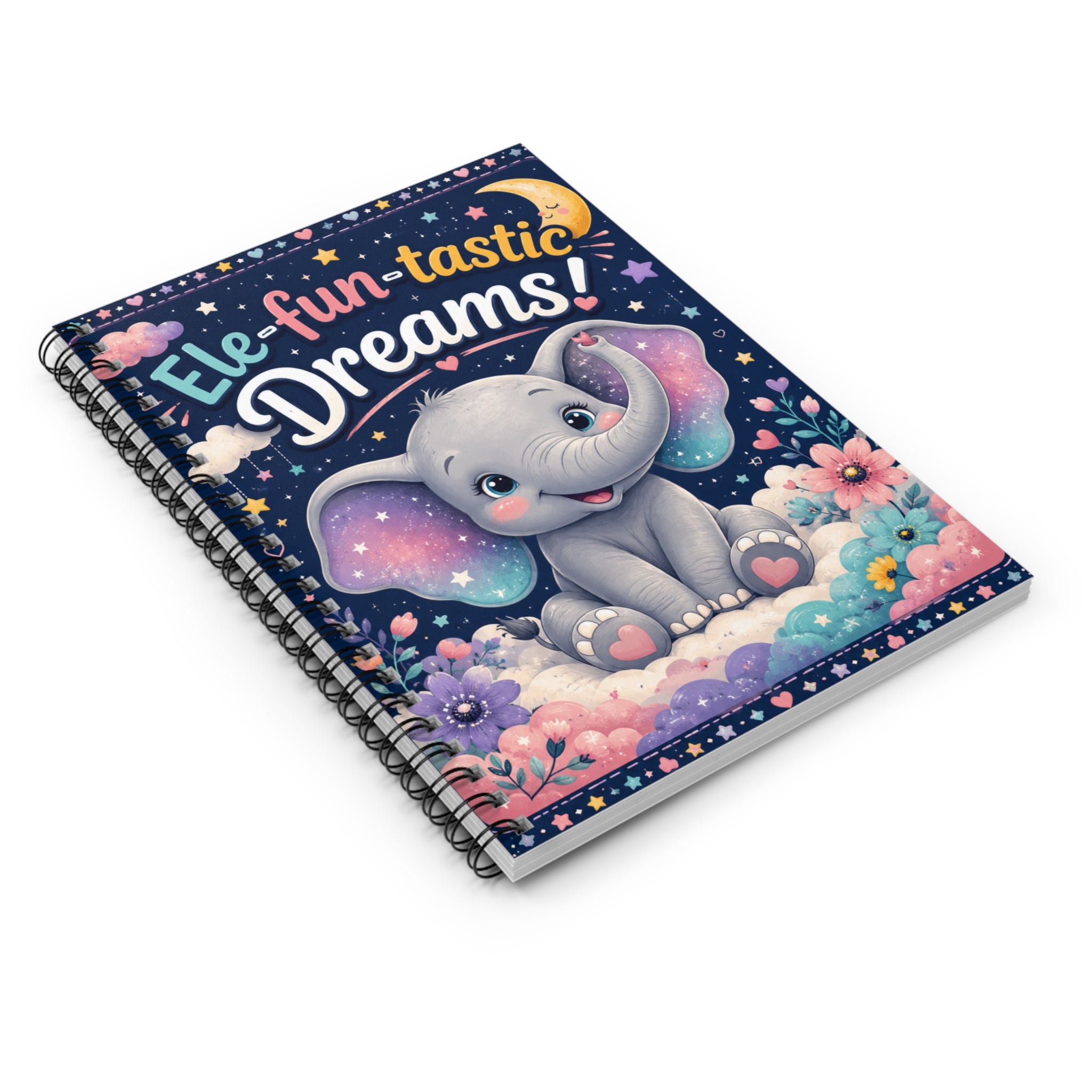Ele-fun-tastic Dreams! Cute Elephant Spiral Notebook - Ruled Journal for Kids & Baby Shower Gift