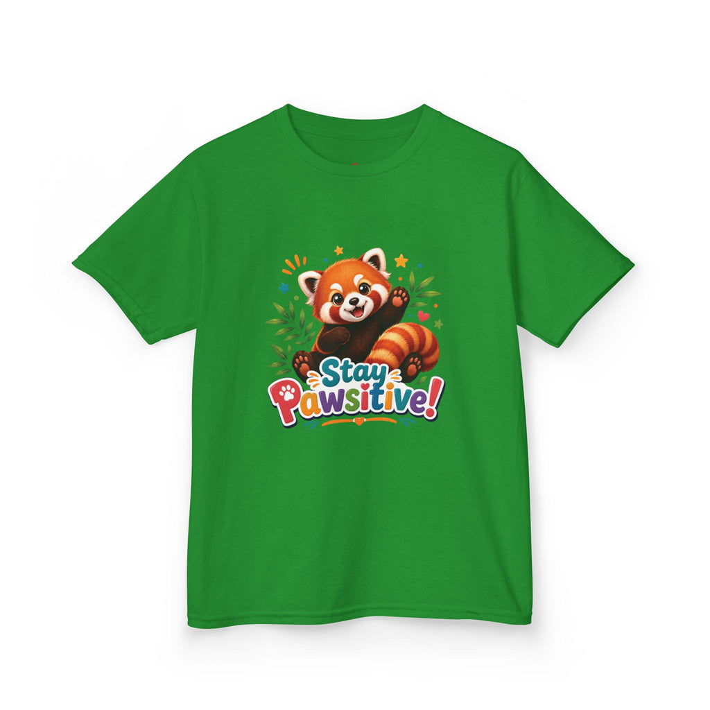 Stay Pawsitive Red Panda Kids Tee | Cute Animal Positive Message