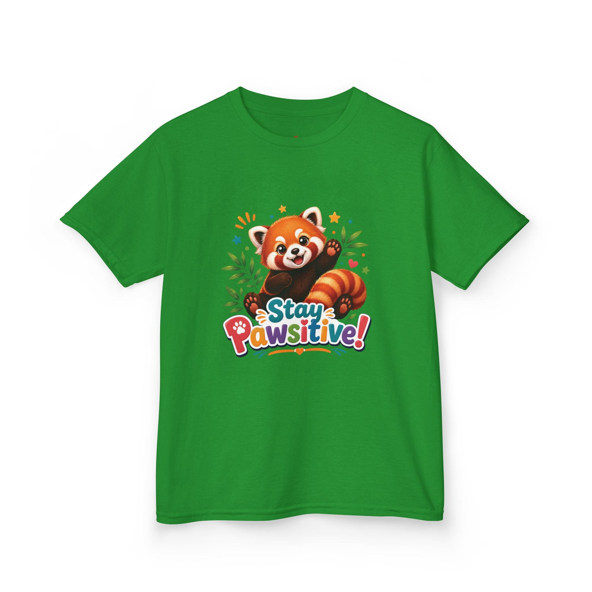 Stay Pawsitive Red Panda Kids Tee | Cute Animal Positive Message