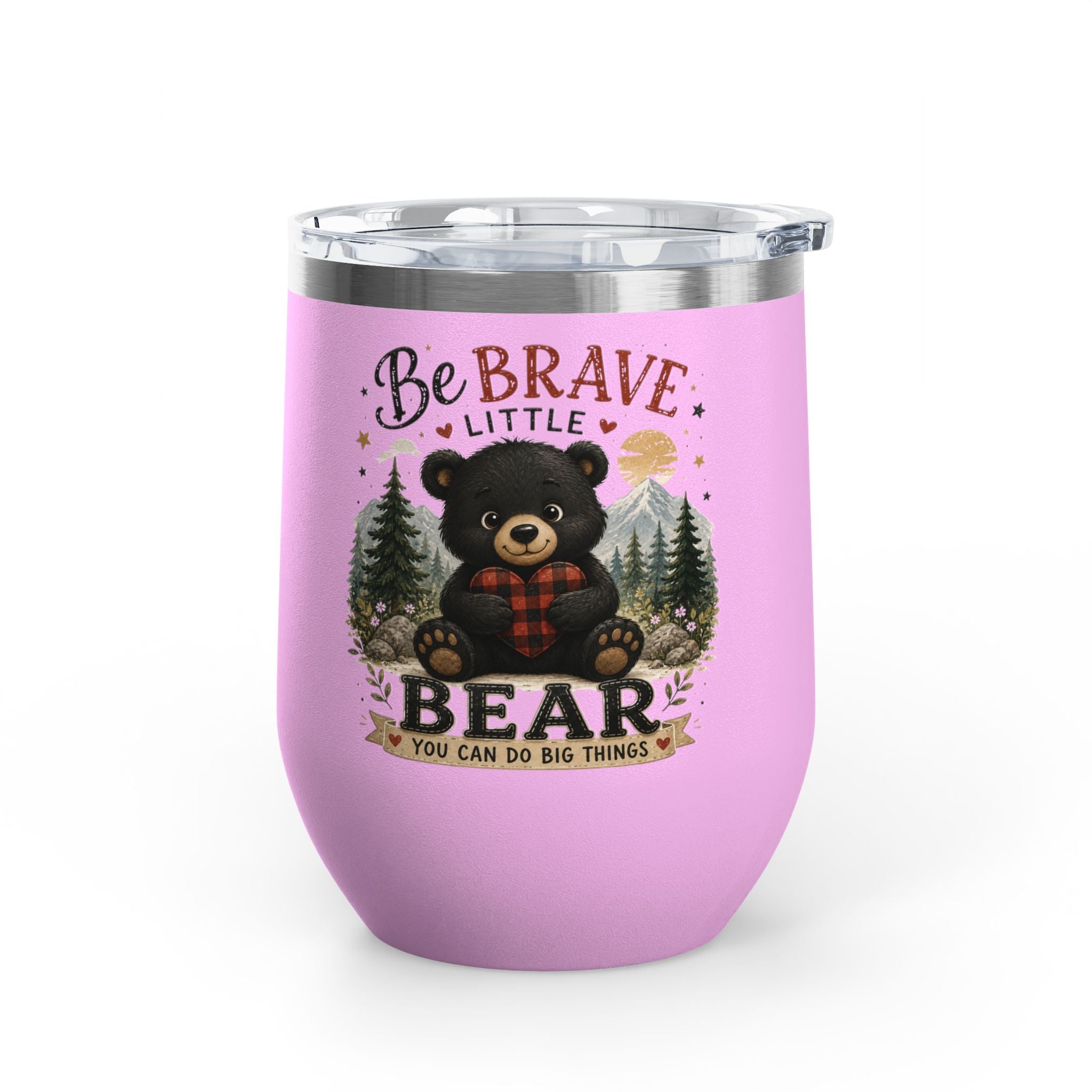 Be Brave Little Bear 12oz Tumbler — Cute Woodland Baby Shower Gift