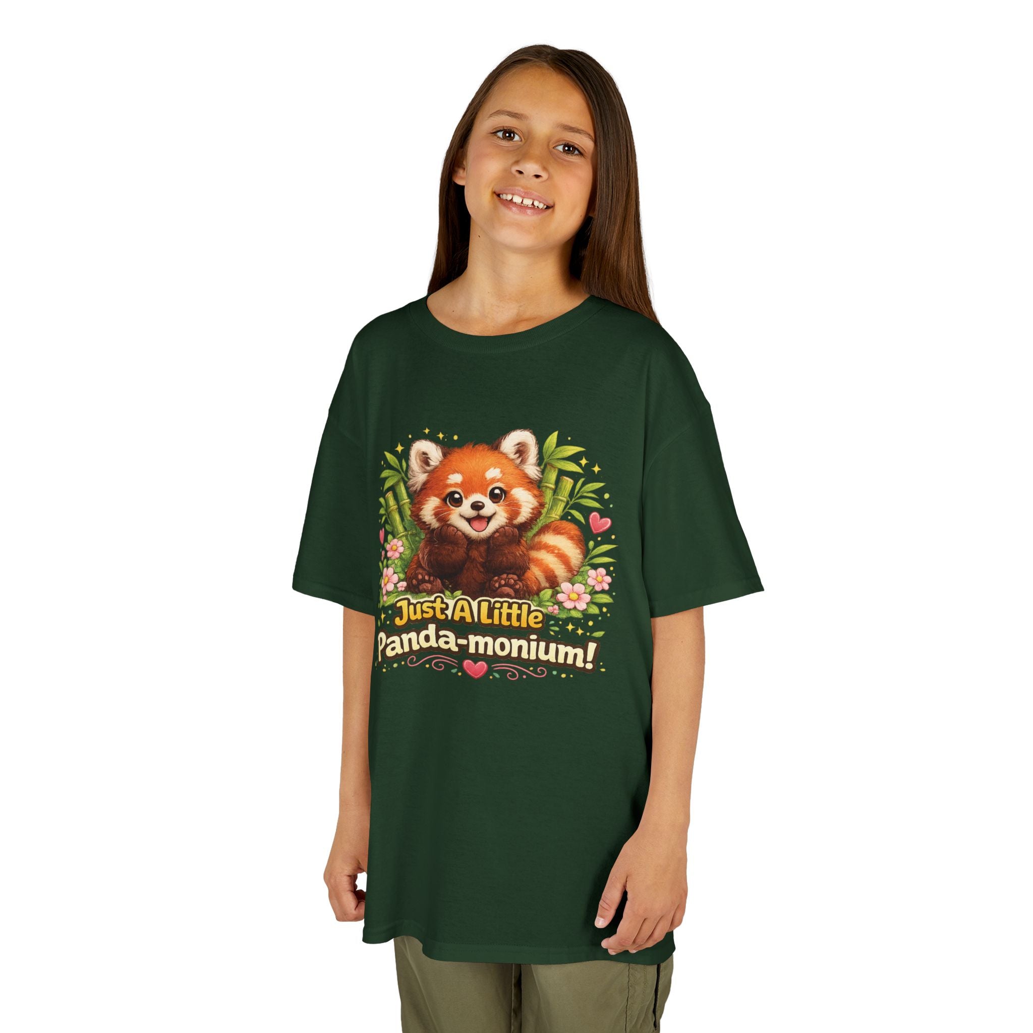 Red Panda Illustration Kids T-Shirt | "Just A Little Panda-monium"