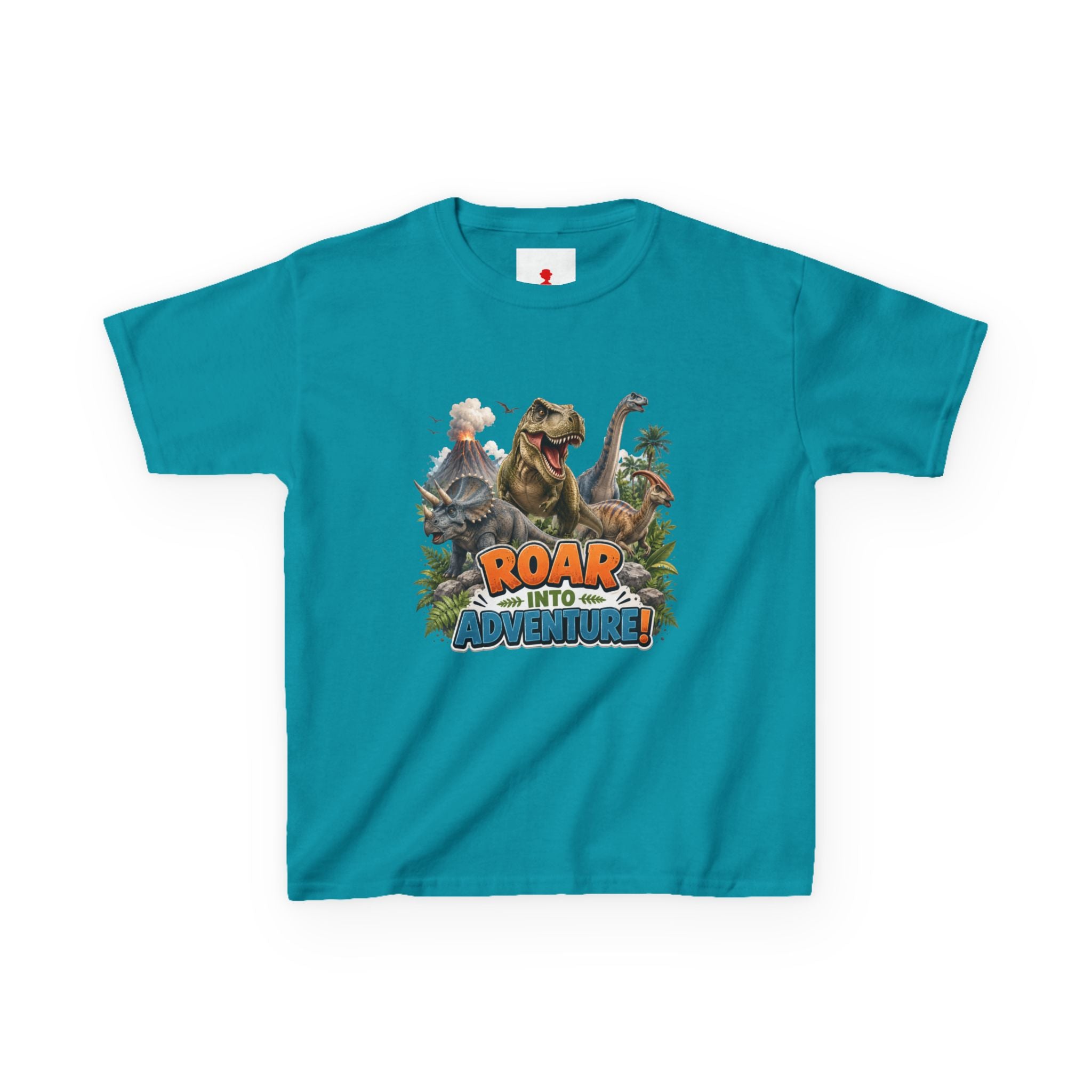 Kids Dinosaur Tee - "Roar Into Adventure" Graphic Shirt for Boys & Girls