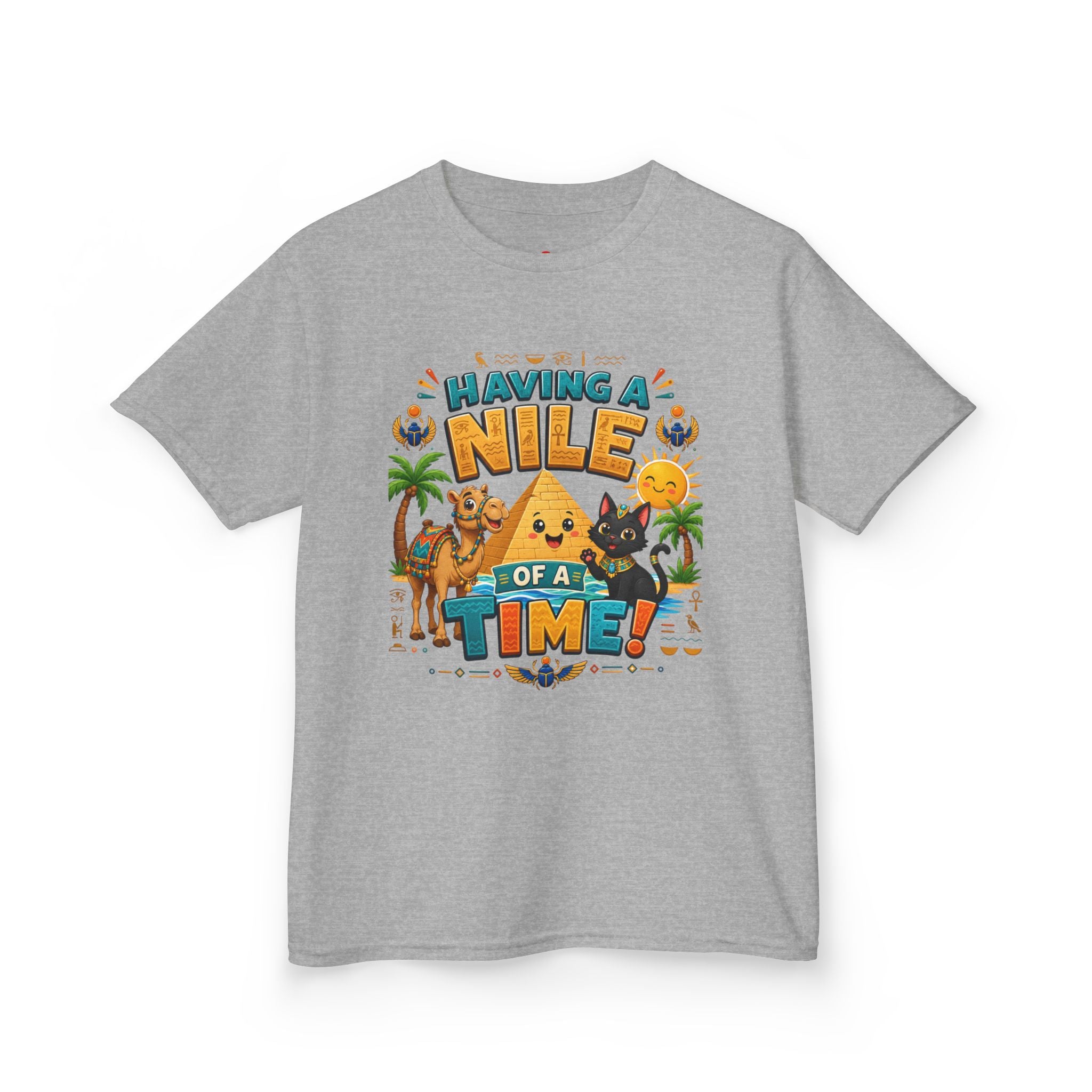 Having a Nile of a Time Kids Tee | Camel Pyramid Desert Cartoon