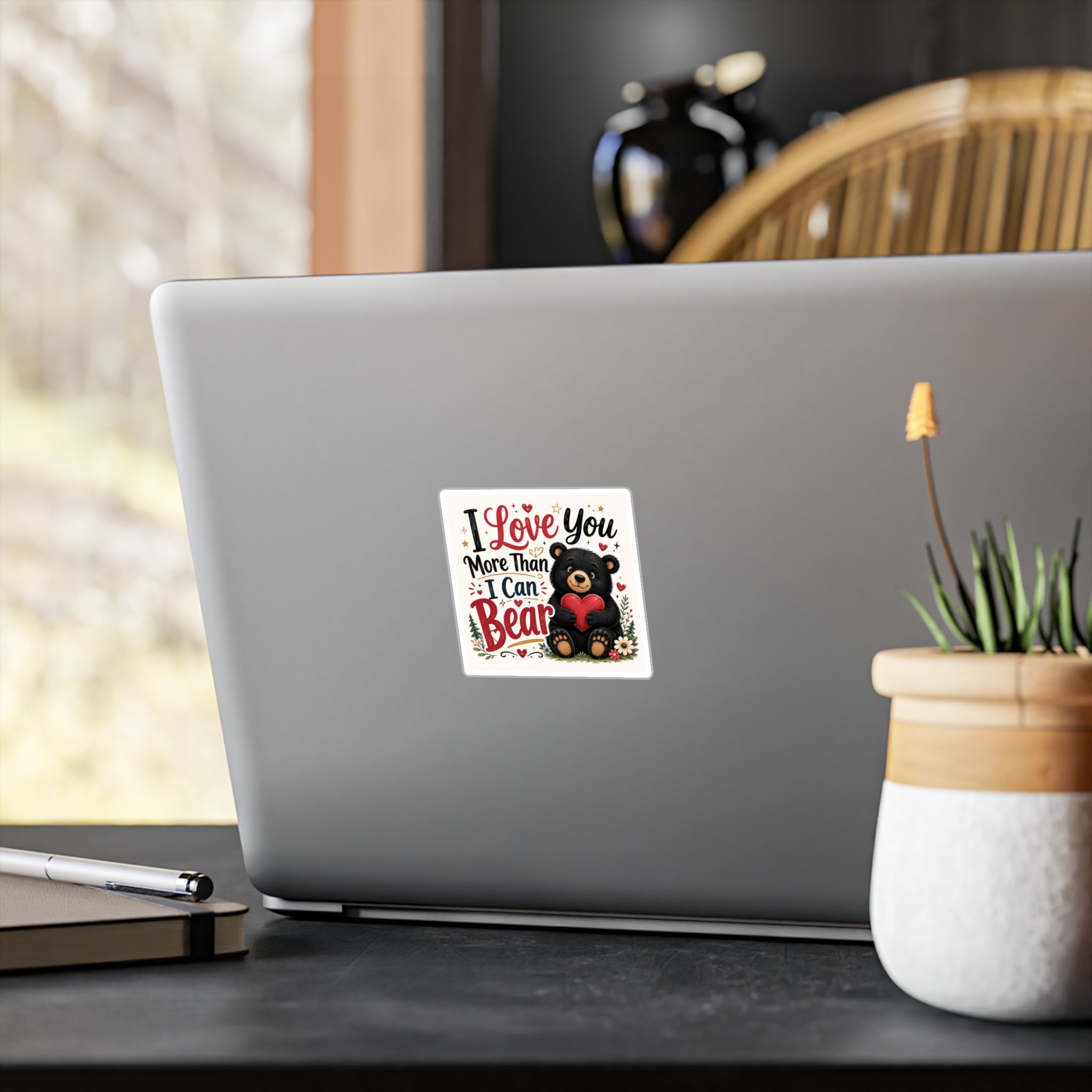 I Love You More Than I Can Bear — Valentine Bear Vinyl Sticker