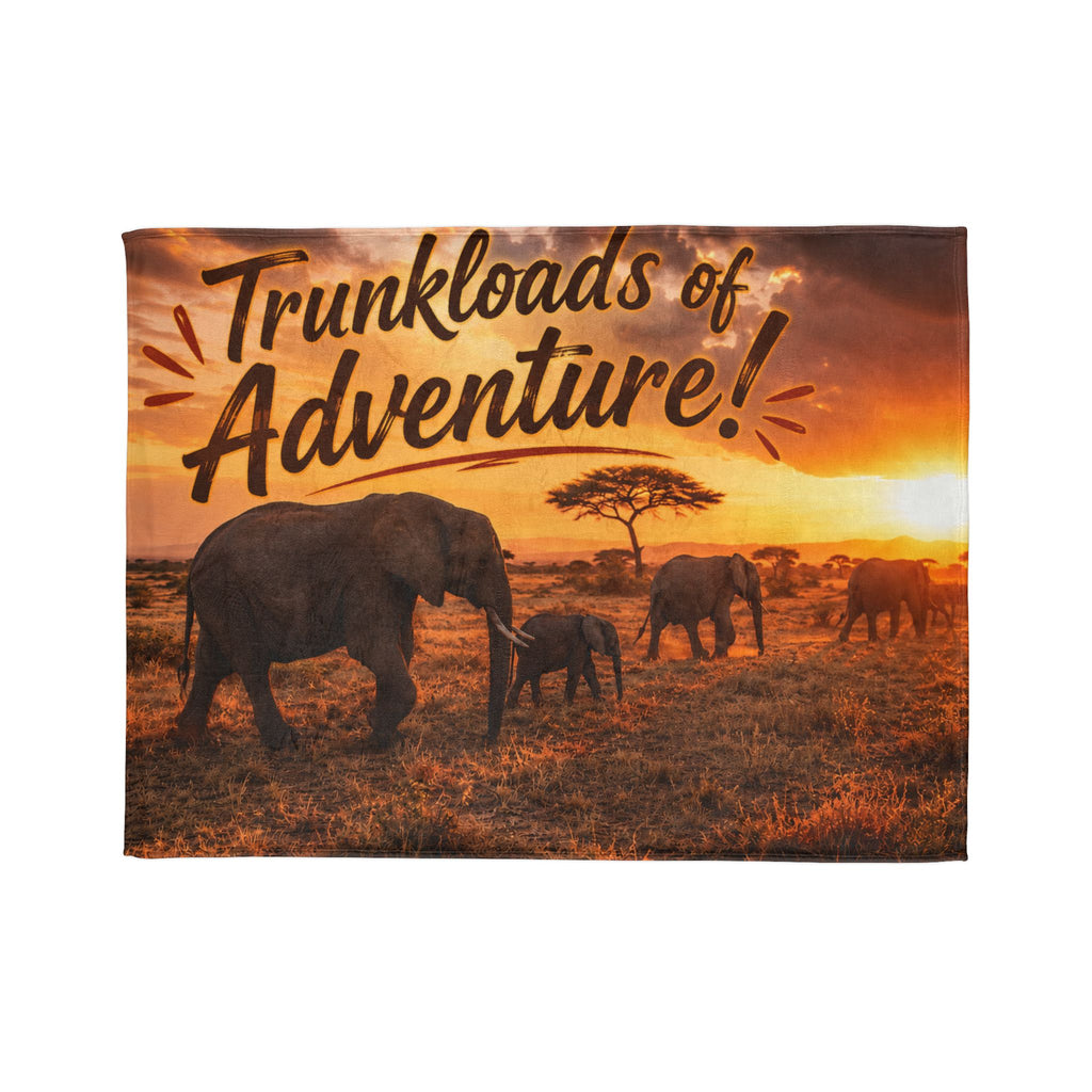 Trunkloads of Adventure! Elephant Safari Throw Blanket
