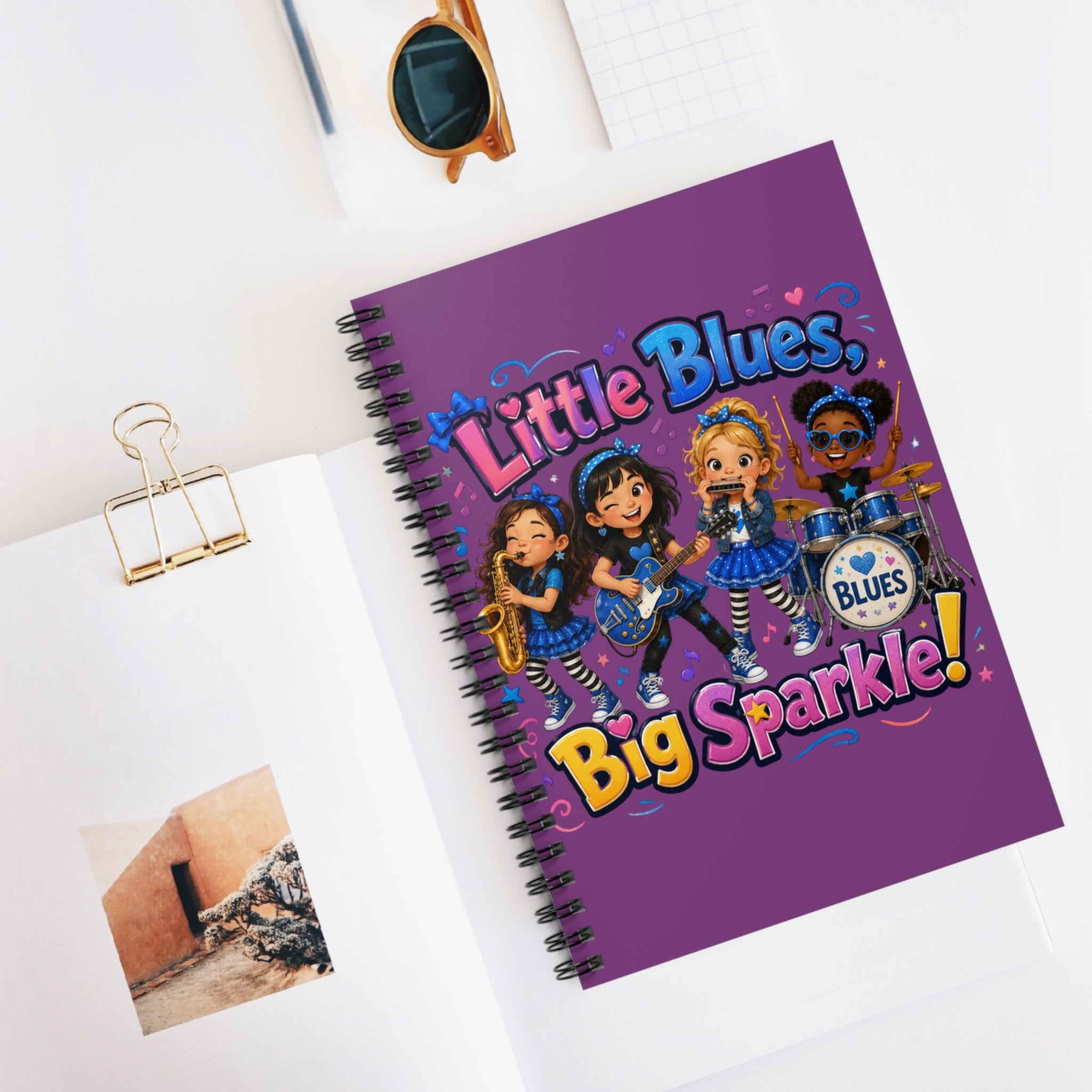 Spiral Notebook — "Little Blues, Big Sparkle!" Kids Music Journal