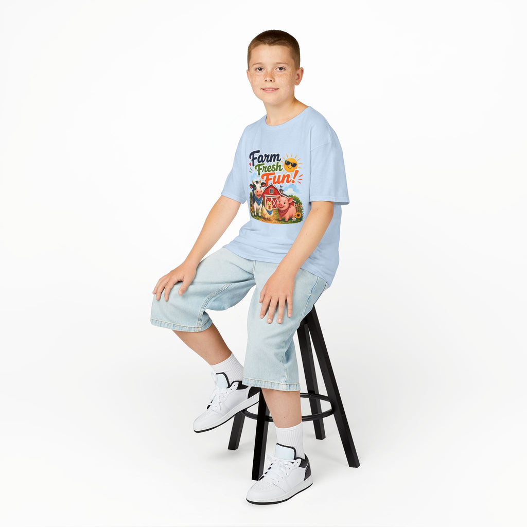 Kids Farm T-Shirt — "Farm Fresh Fun!" Cute Cow & Pig Toddler Tee