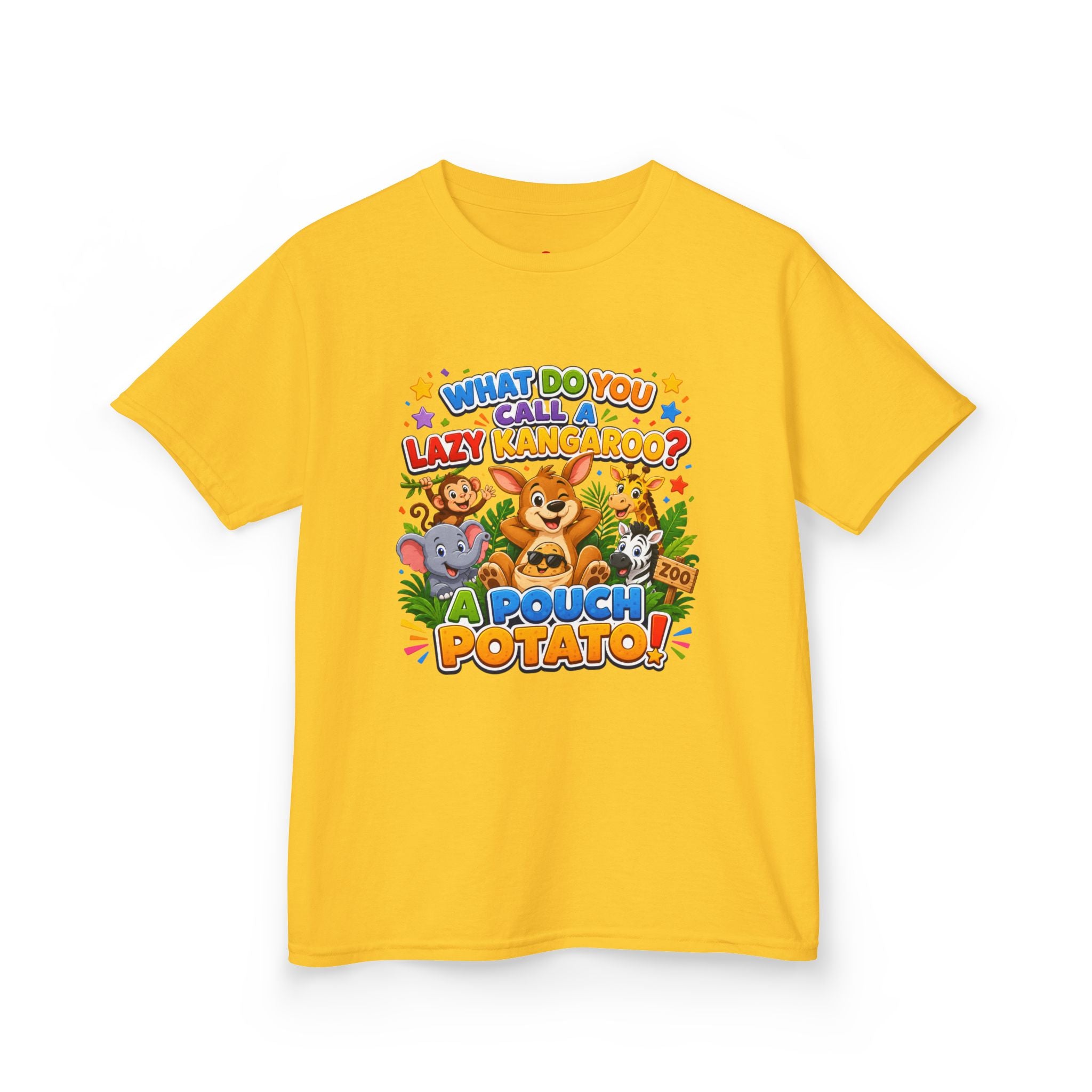 Lazy Kangaroo Pouch Potato Kids T-Shirt | Cute Animal Nursery Tee