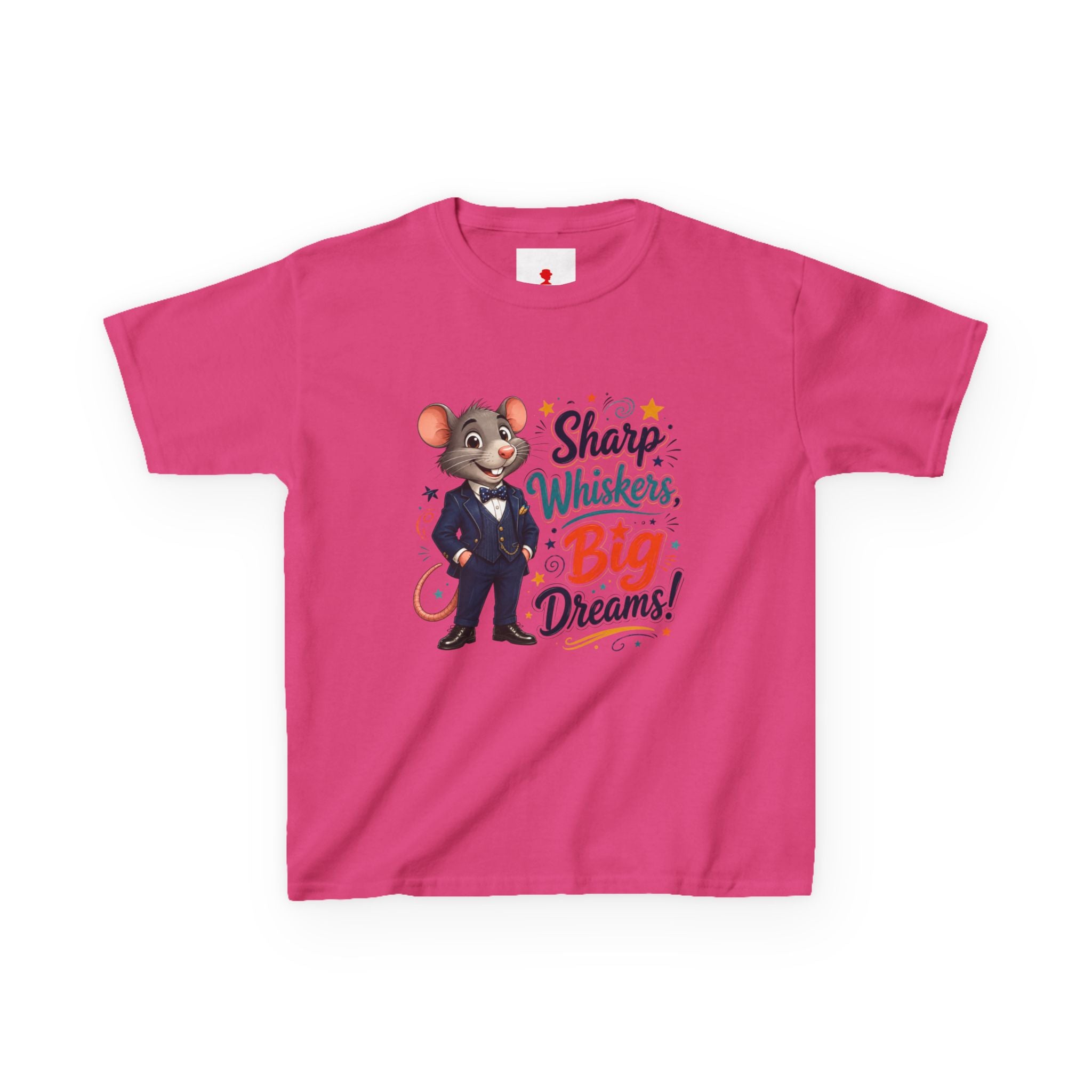 Kids Tee — "Sharp Whiskers, Big Dreams" Mouse Graphic
