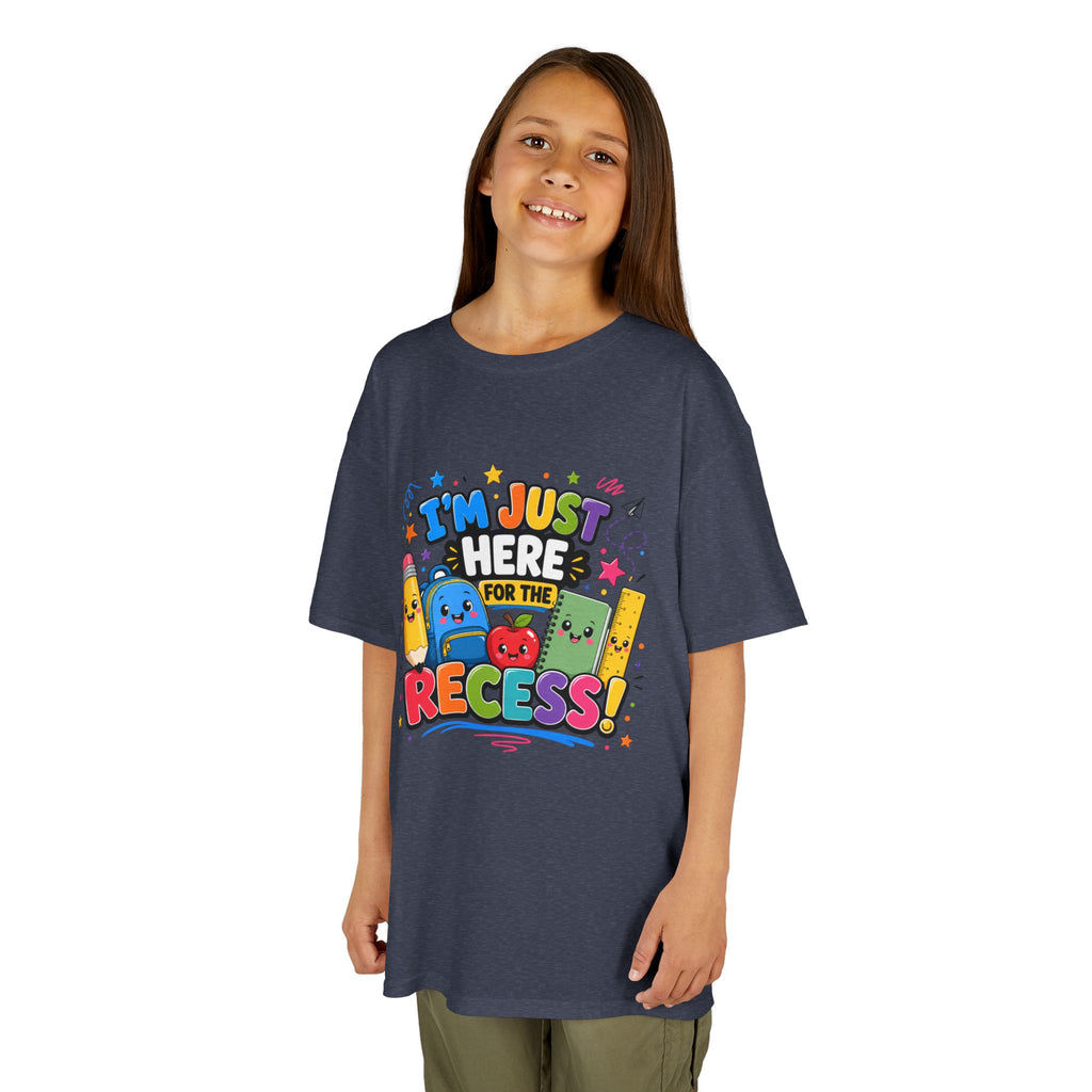 I'm Just Here for Recess Kids T-Shirt | Playful School Graphic Tee