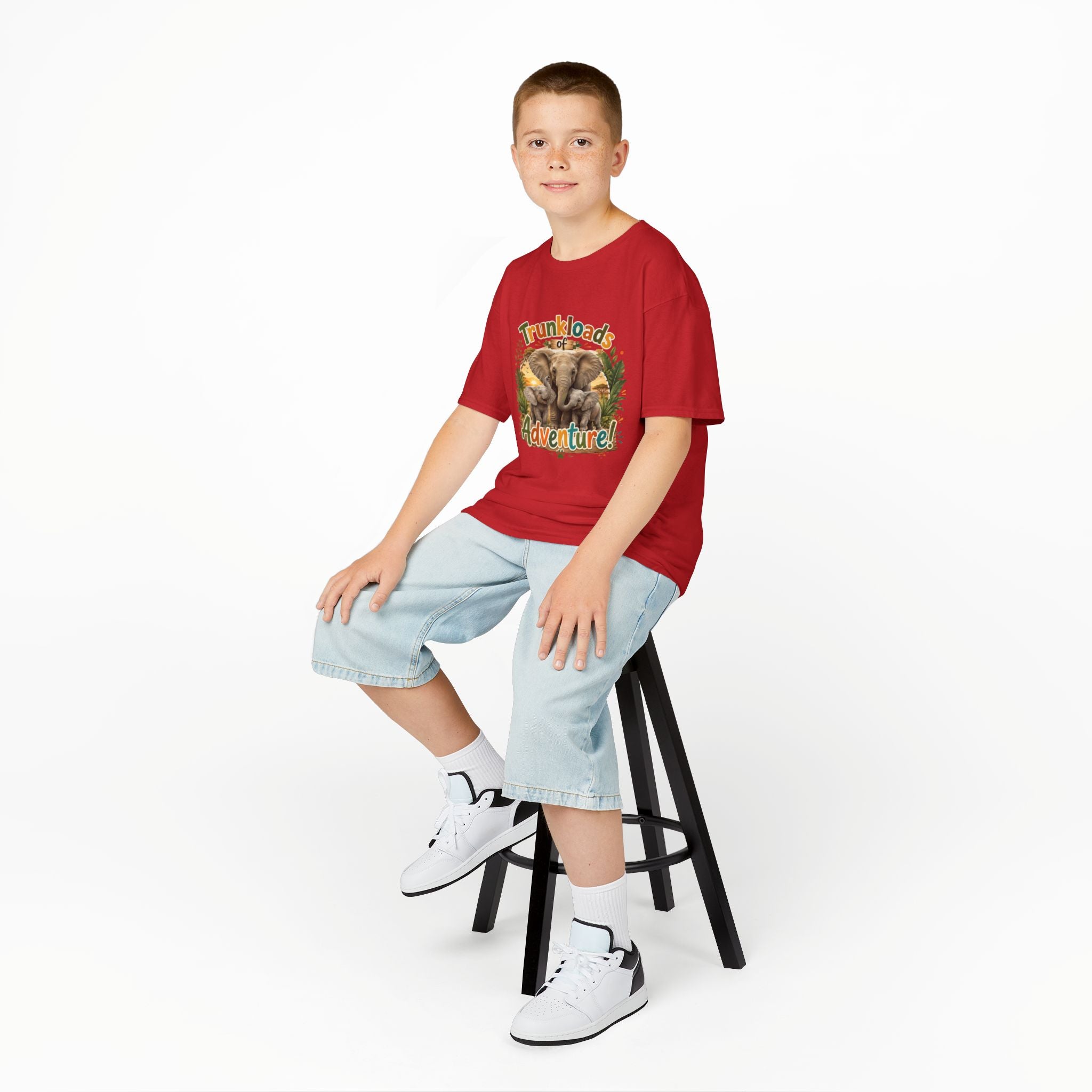 Kids Tee - "Trunkloads of Adventure" Elephant Graphic
