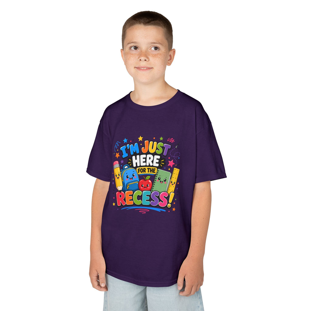 I'm Just Here for Recess Kids T-Shirt | Playful School Graphic Tee
