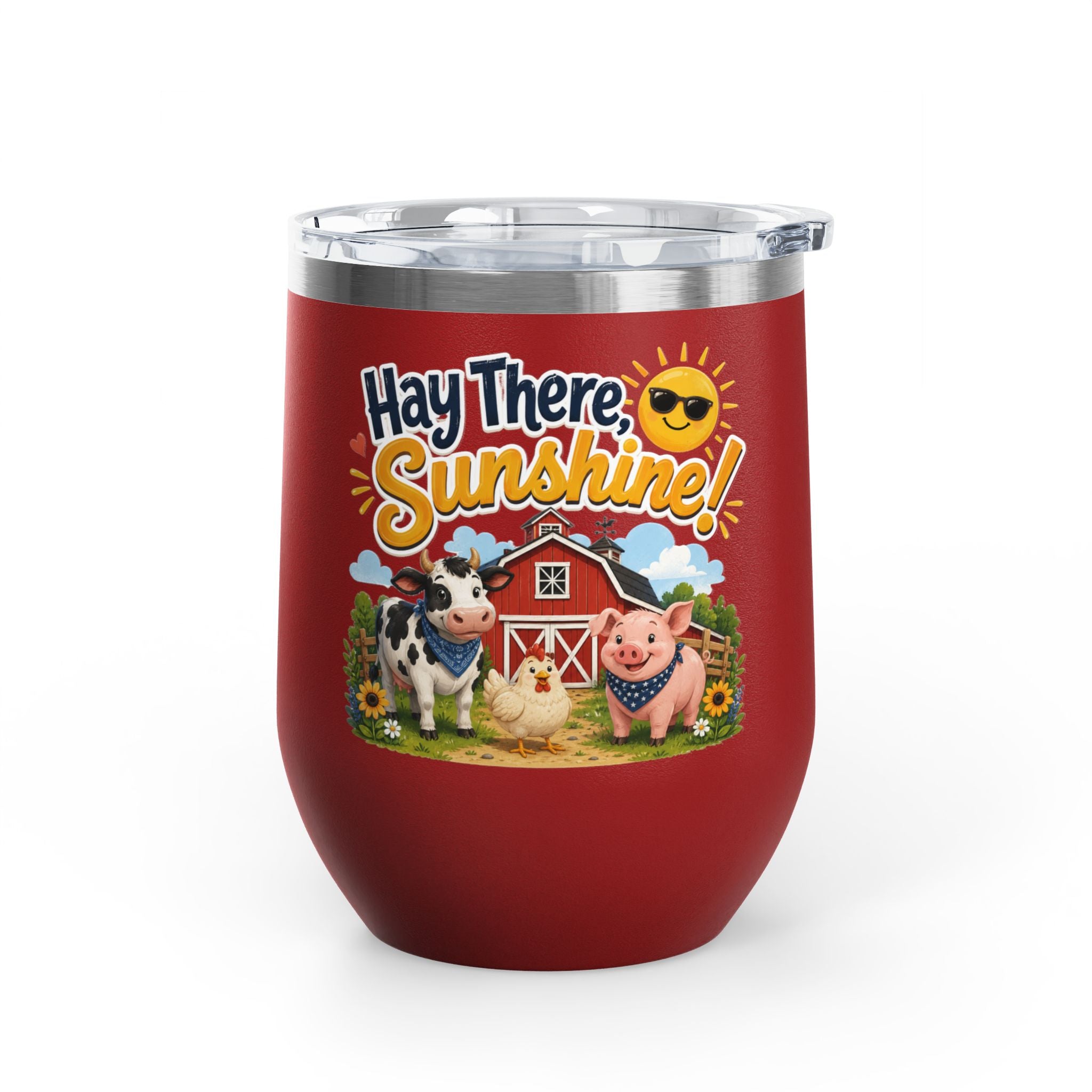 "Hay There, Sunshine!" Farm Animal 12oz Insulated Cup