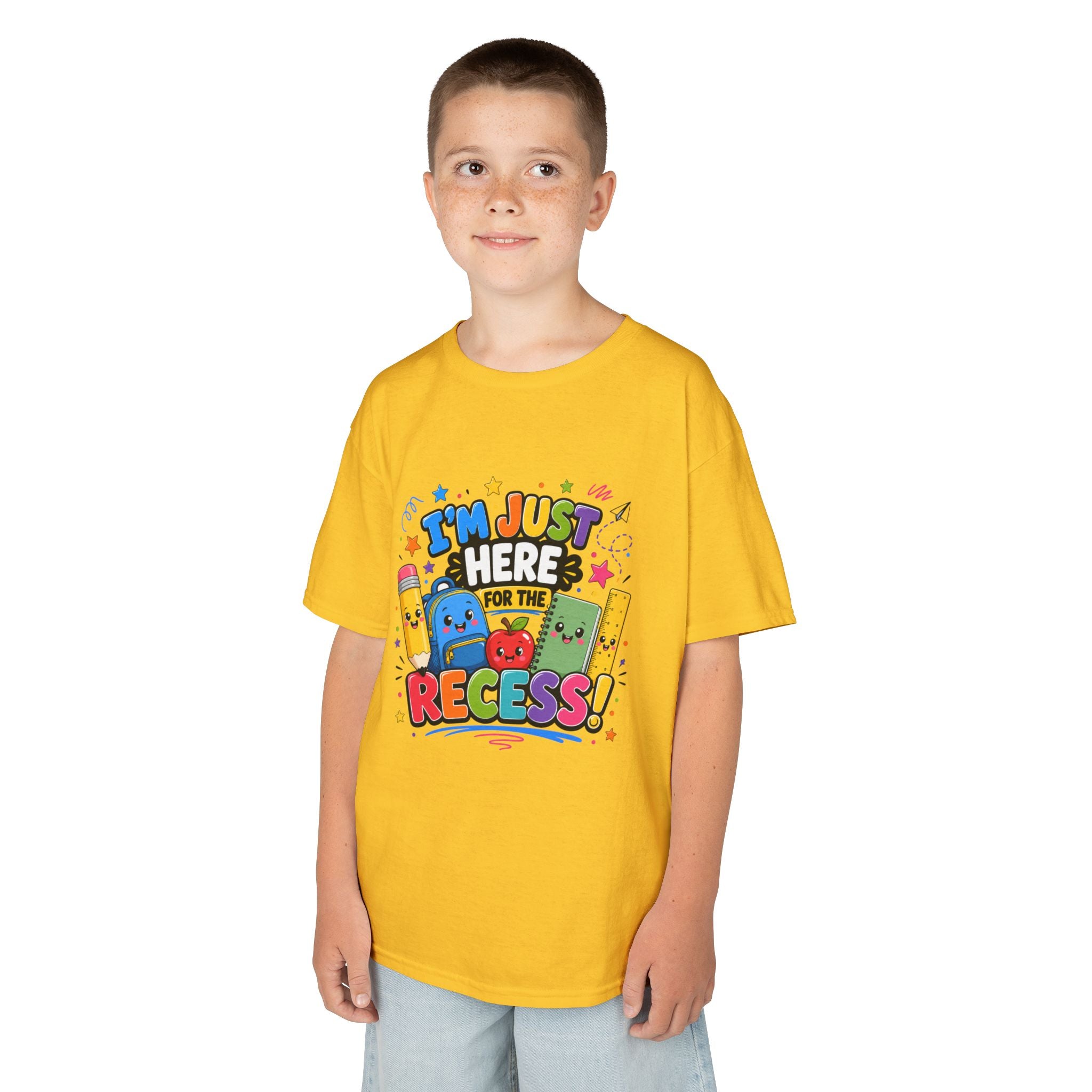 I'm Just Here for Recess Kids T-Shirt | Playful School Graphic Tee