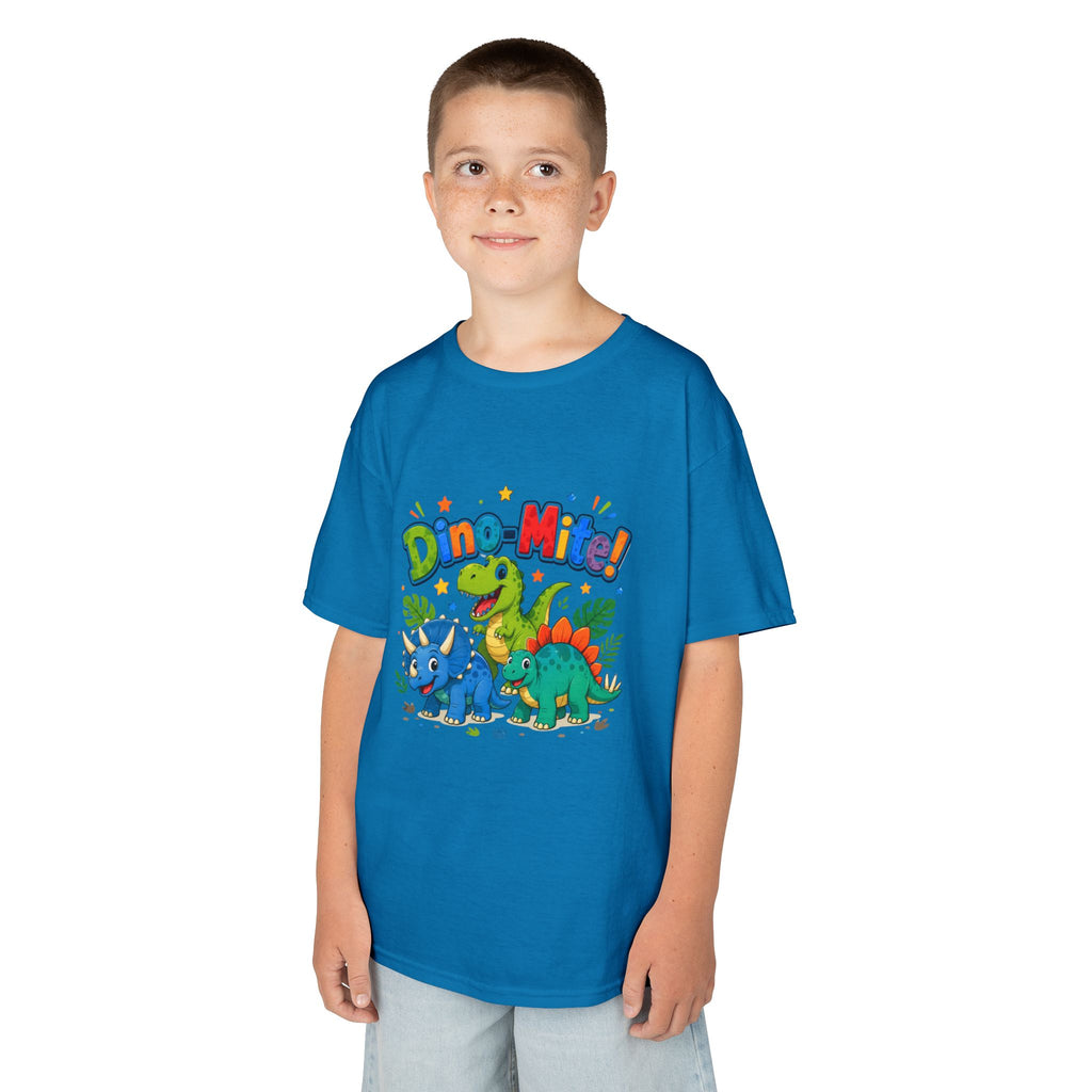 Kids T-Shirt - "Dino-Mite!" Colorful Dino Crew Tee for Toddlers & Kids