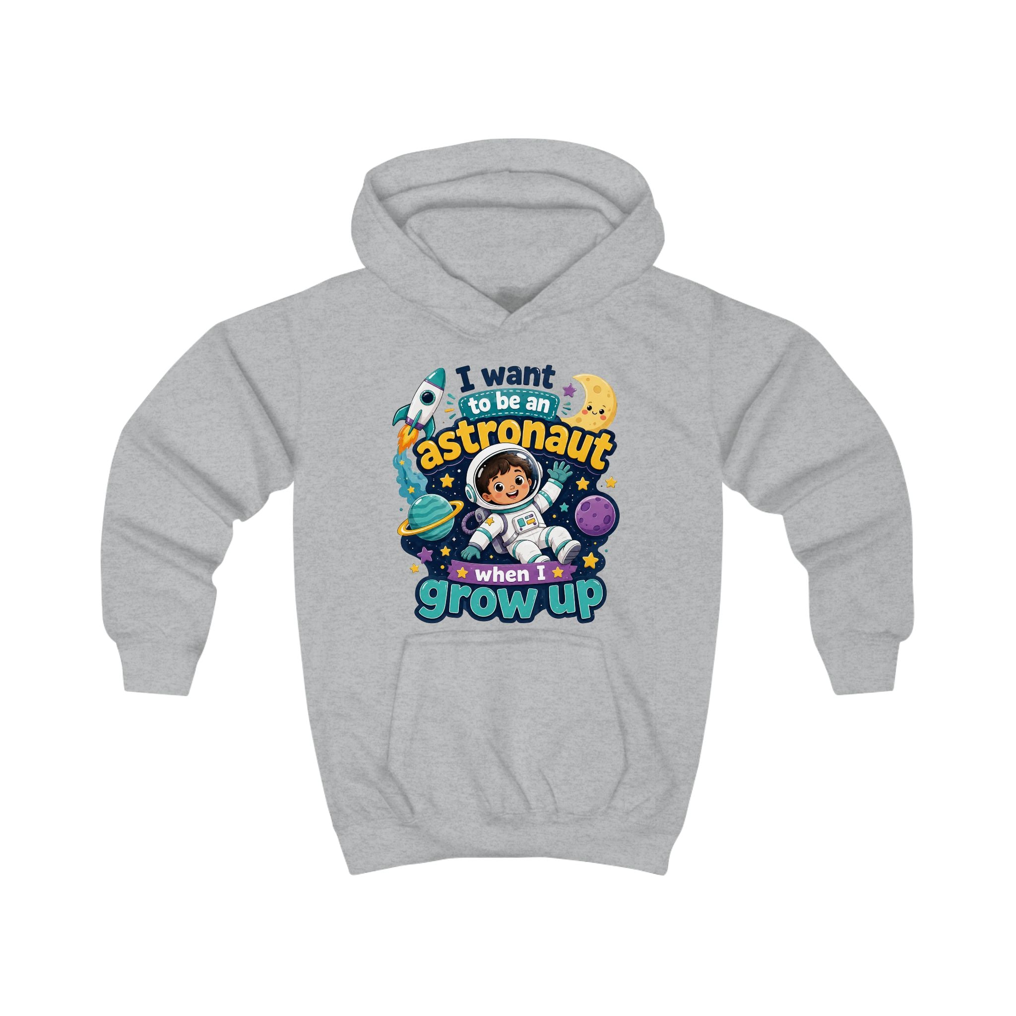 I Want to Be an Astronaut Kids Hoodie — Space Dreamer Graphic Hoodie for Boys & Girls