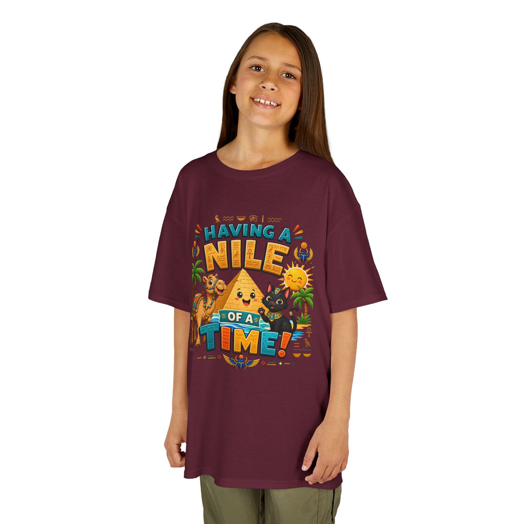 Having a Nile of a Time Kids Tee | Camel Pyramid Desert Cartoon