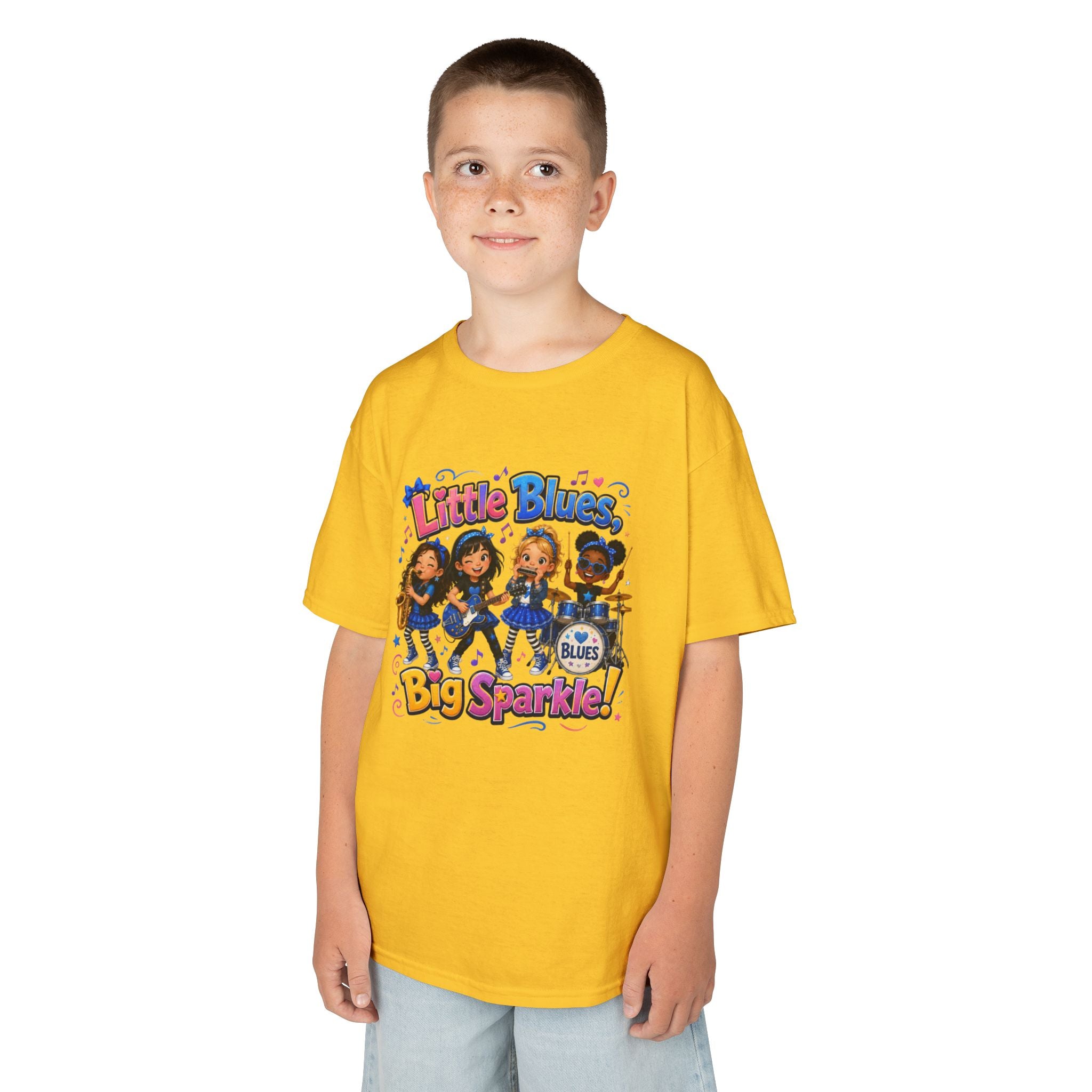 Kids Tee — "Little Blues Big Sparkle" Band Graphic