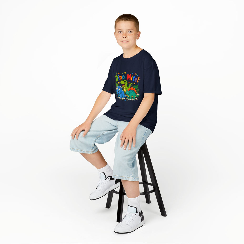 Kids T-Shirt - "Dino-Mite!" Colorful Dino Crew Tee for Toddlers & Kids