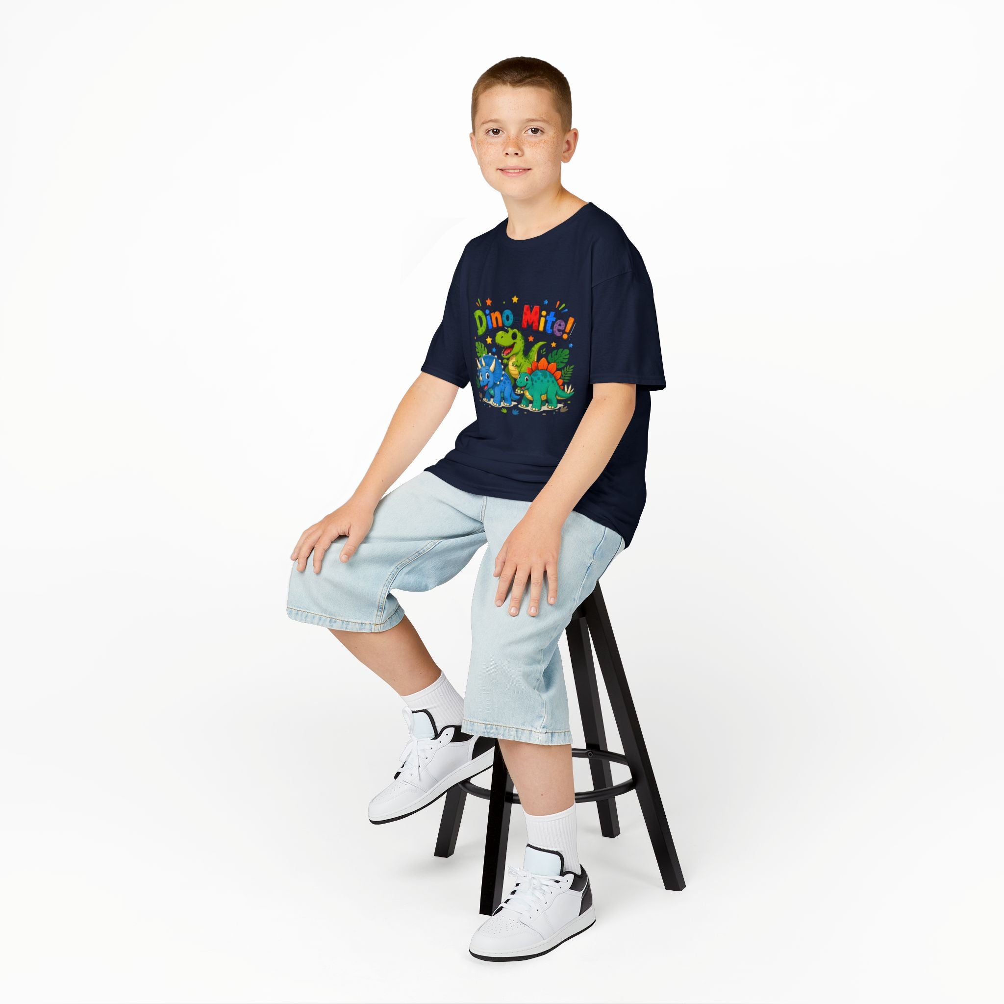 Kids T-Shirt - "Dino-Mite!" Colorful Dino Crew Tee for Toddlers & Kids