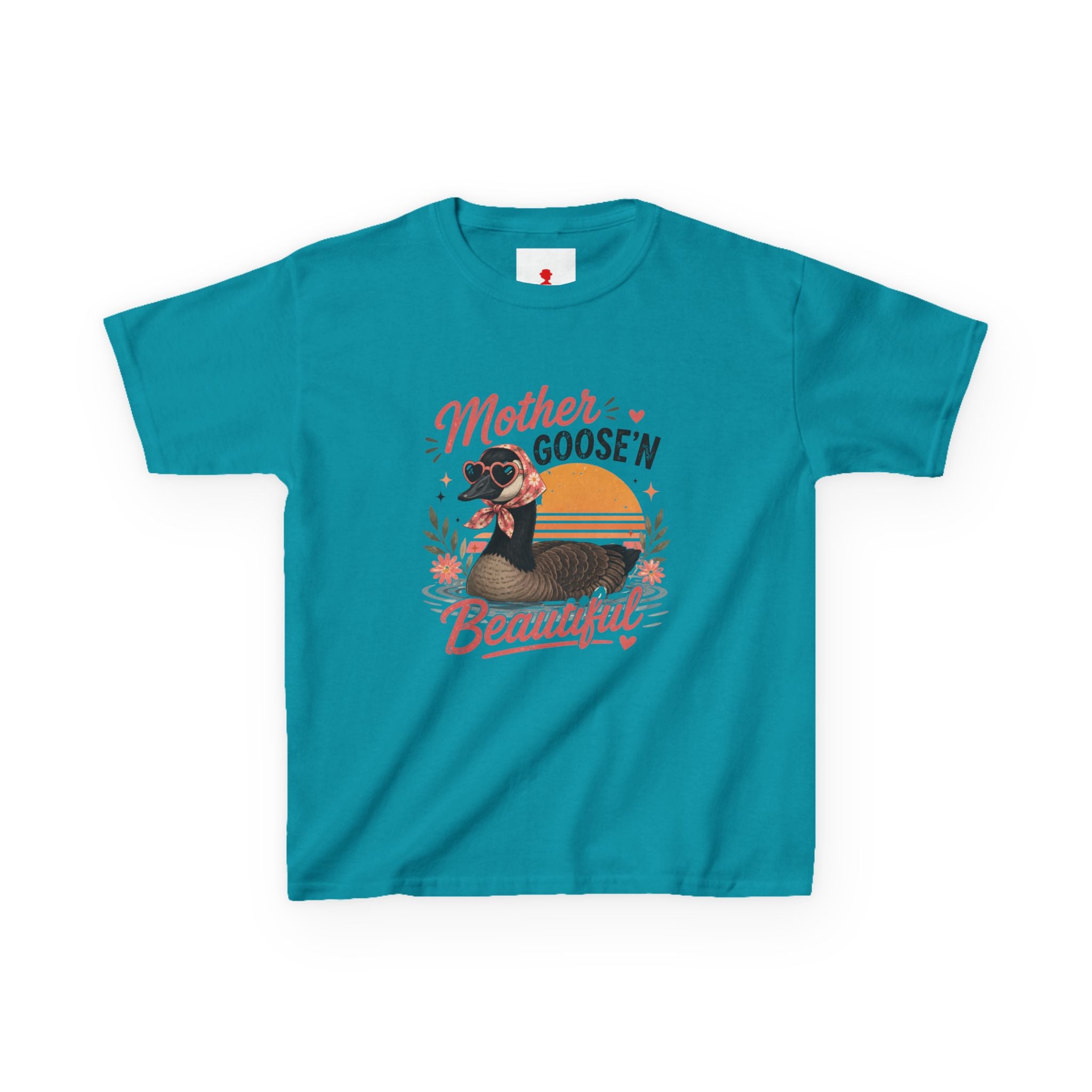 Kids Tee — "Mother Goose'n Beautiful" Cute Vintage Goose Graphic