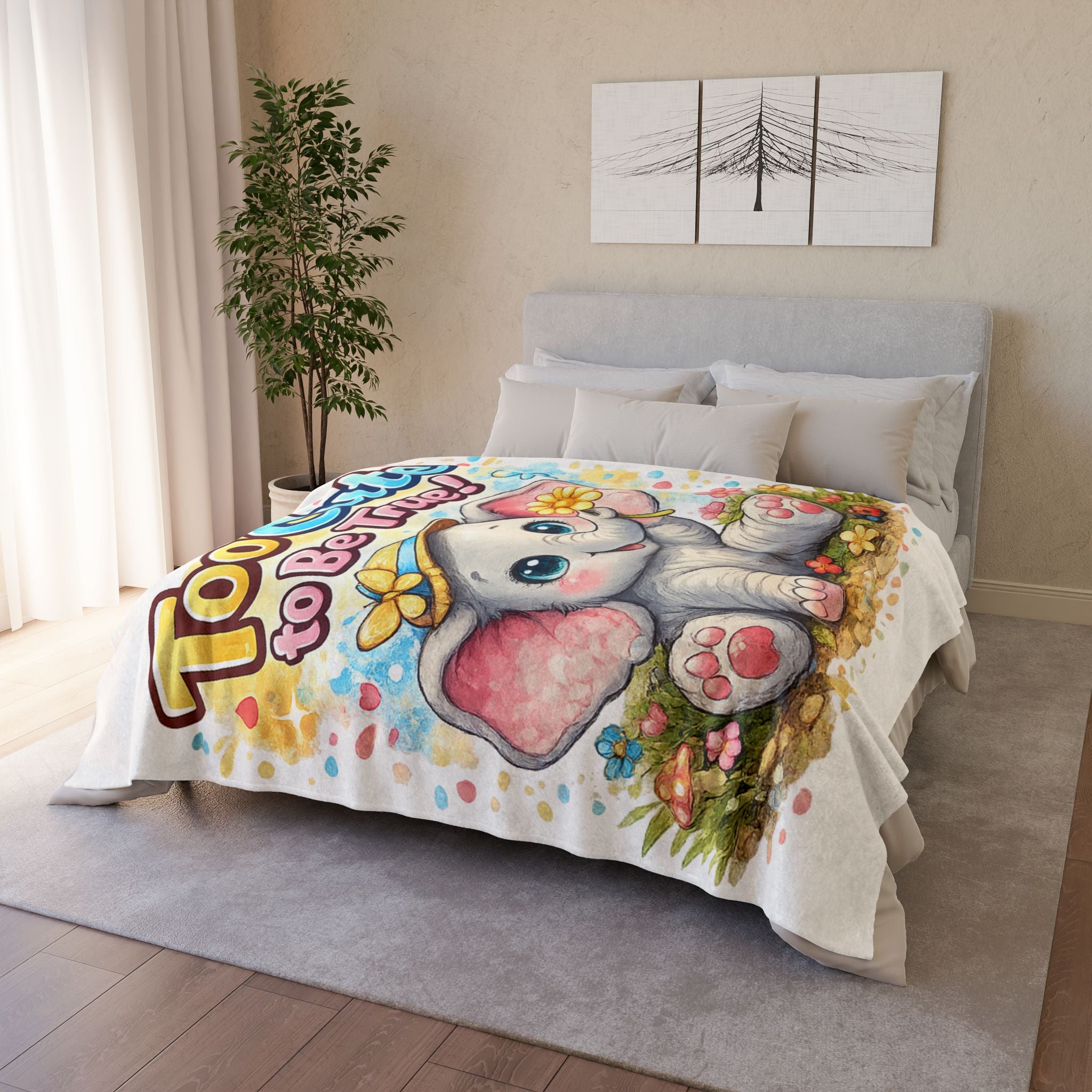 Plush Baby Blanket — "Too Cute to Be True" Adorable Elephant Design