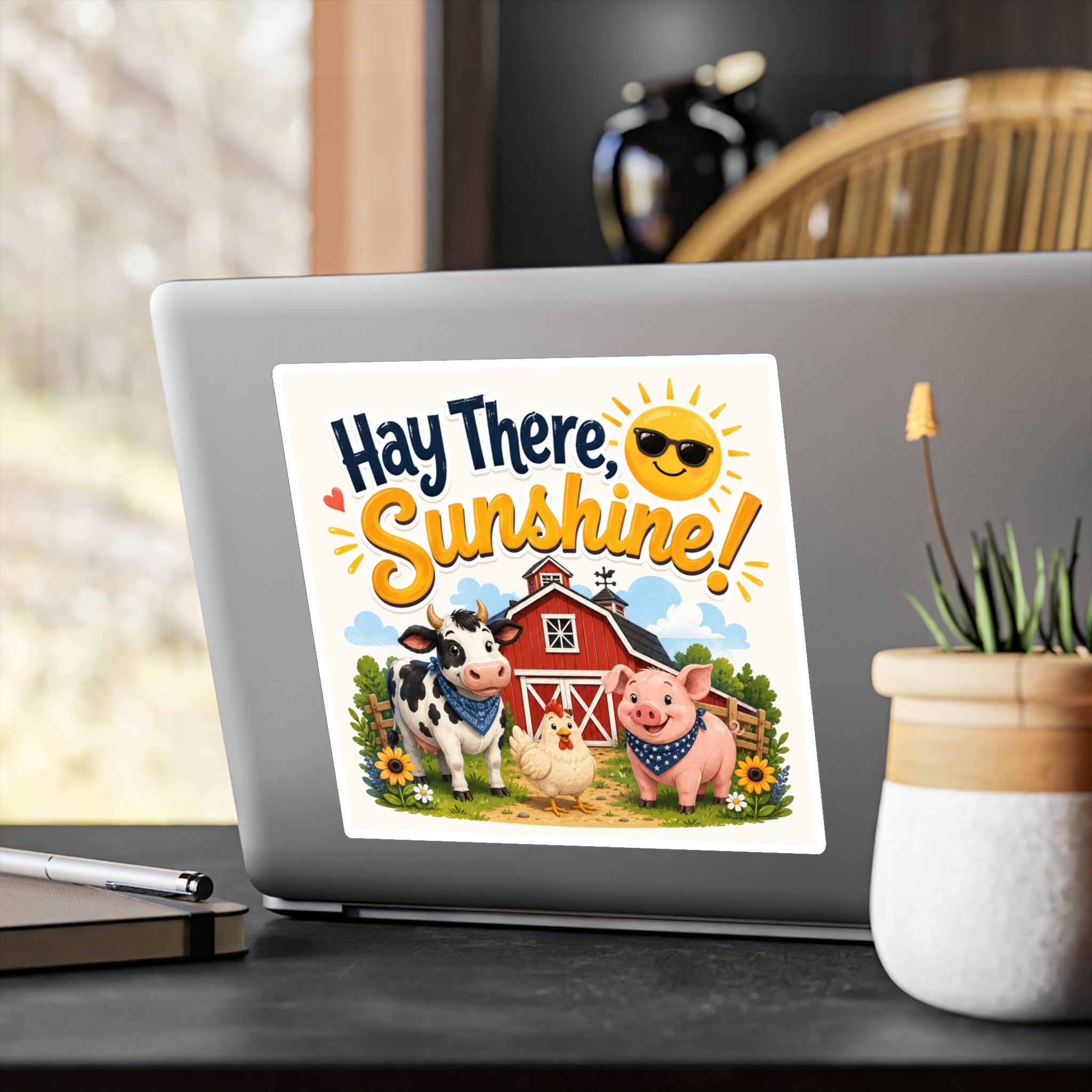 Hay There Sunshine! Farm Animal Vinyl Sticker