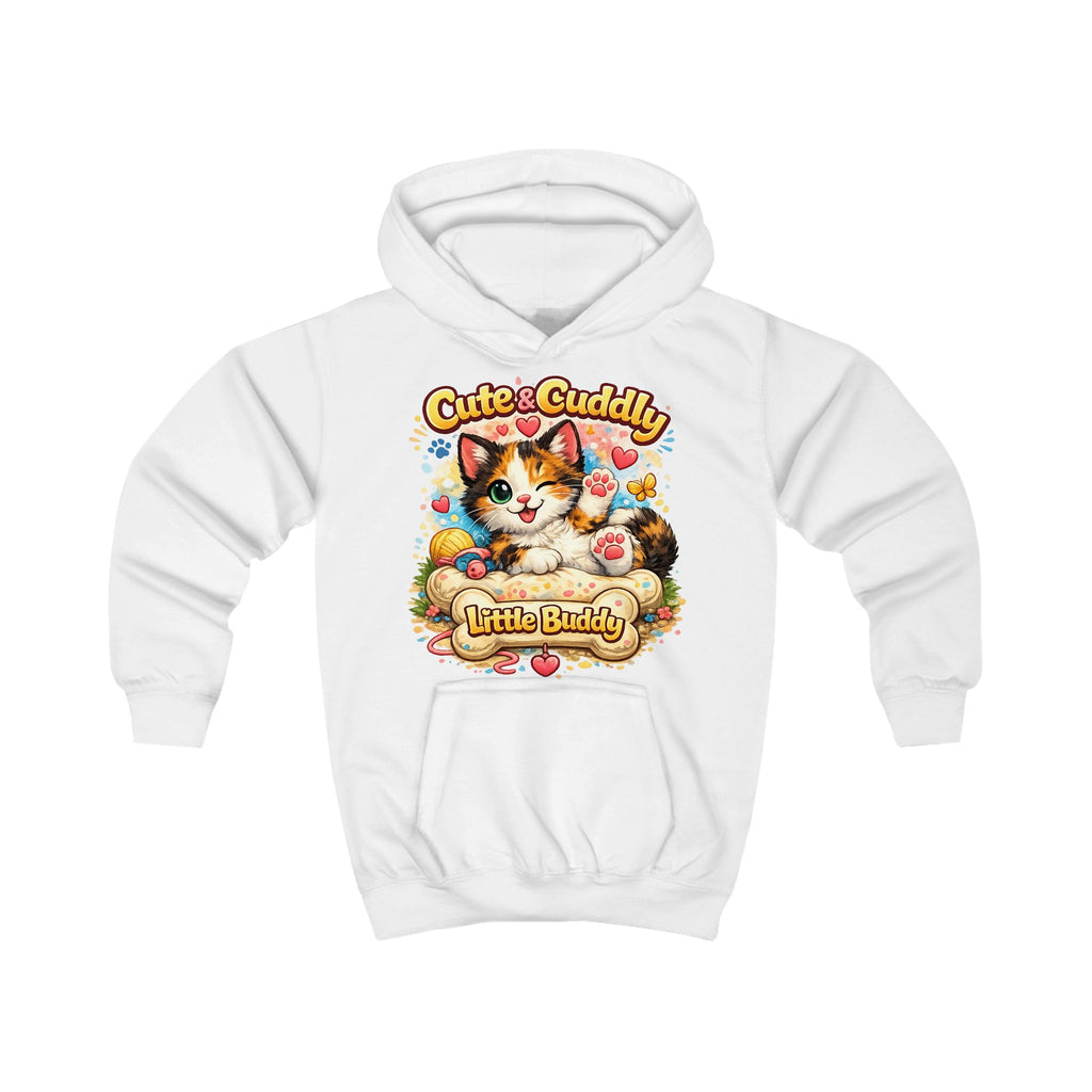 Cute & Cuddly Kitten Kids Hoodie — “Little Buddy” Graphic