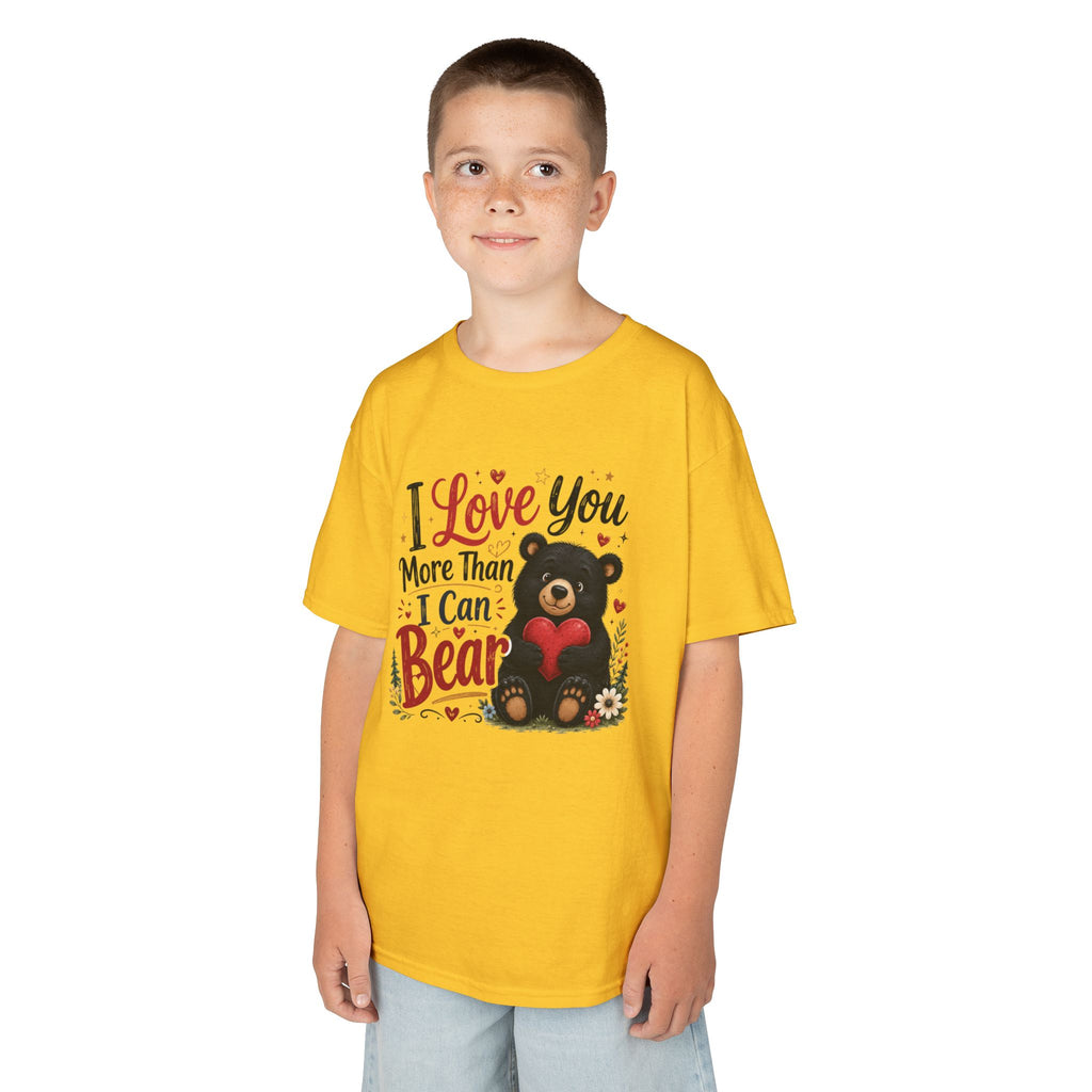 Kids T-Shirt - "I Love You More Than I Can Bear" Cute Bear Valentine Tee